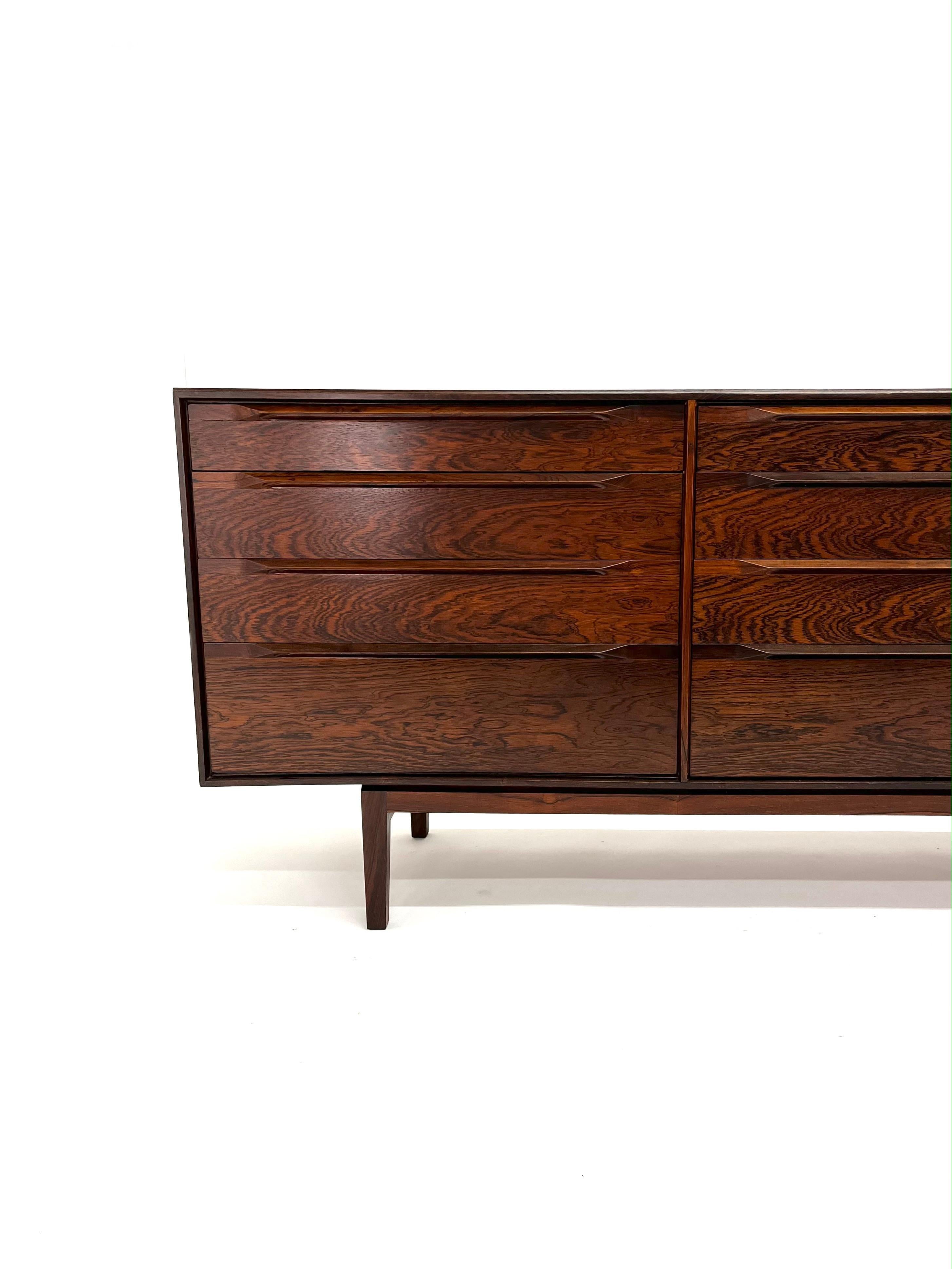 Mid-Century Modern IB Kofod Larsen Rosewood 12-Drawer Dresser