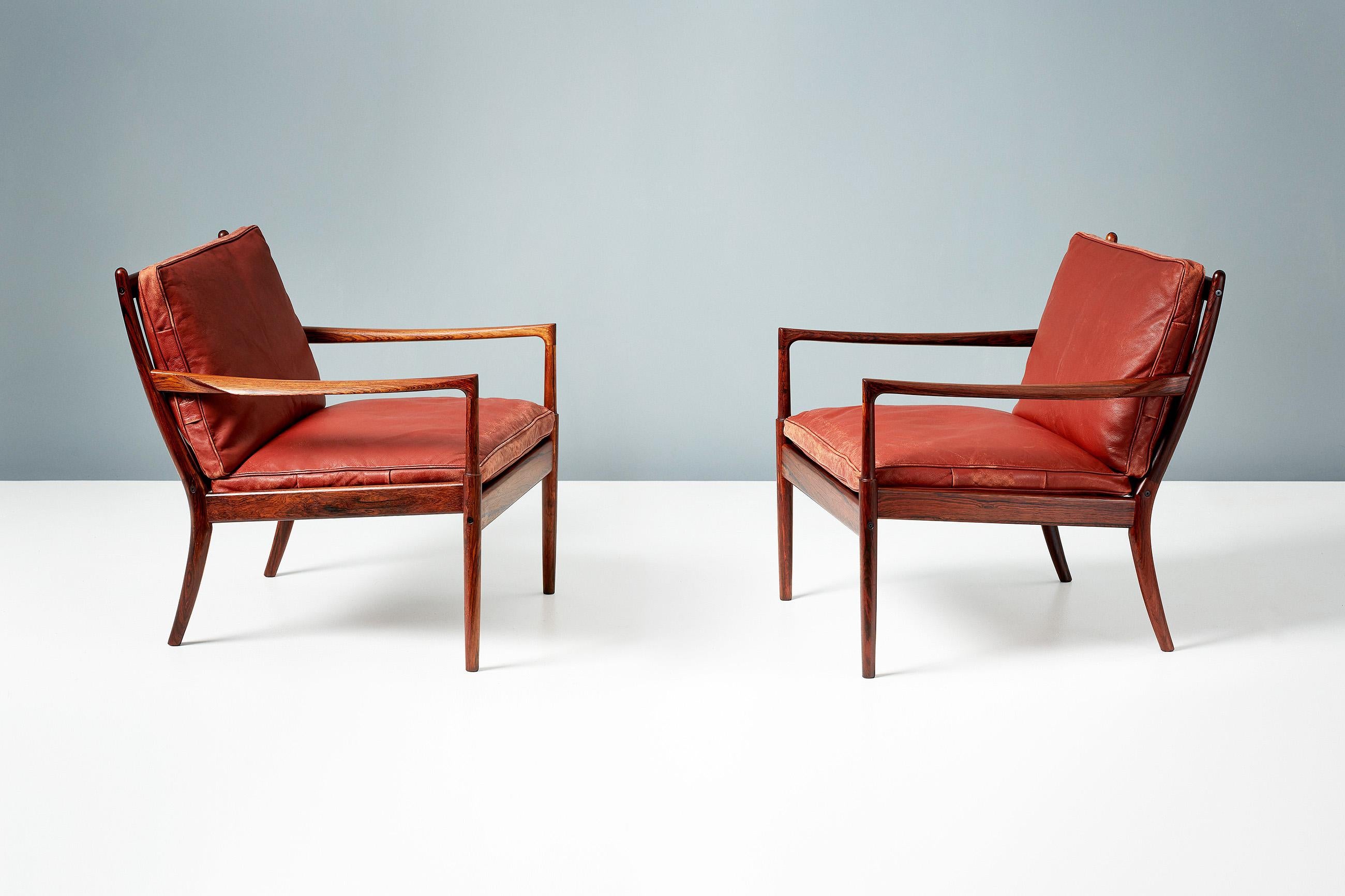 Scandinavian Modern Ib Kofod-Larsen Rosewood Samso Chairs, c1950s