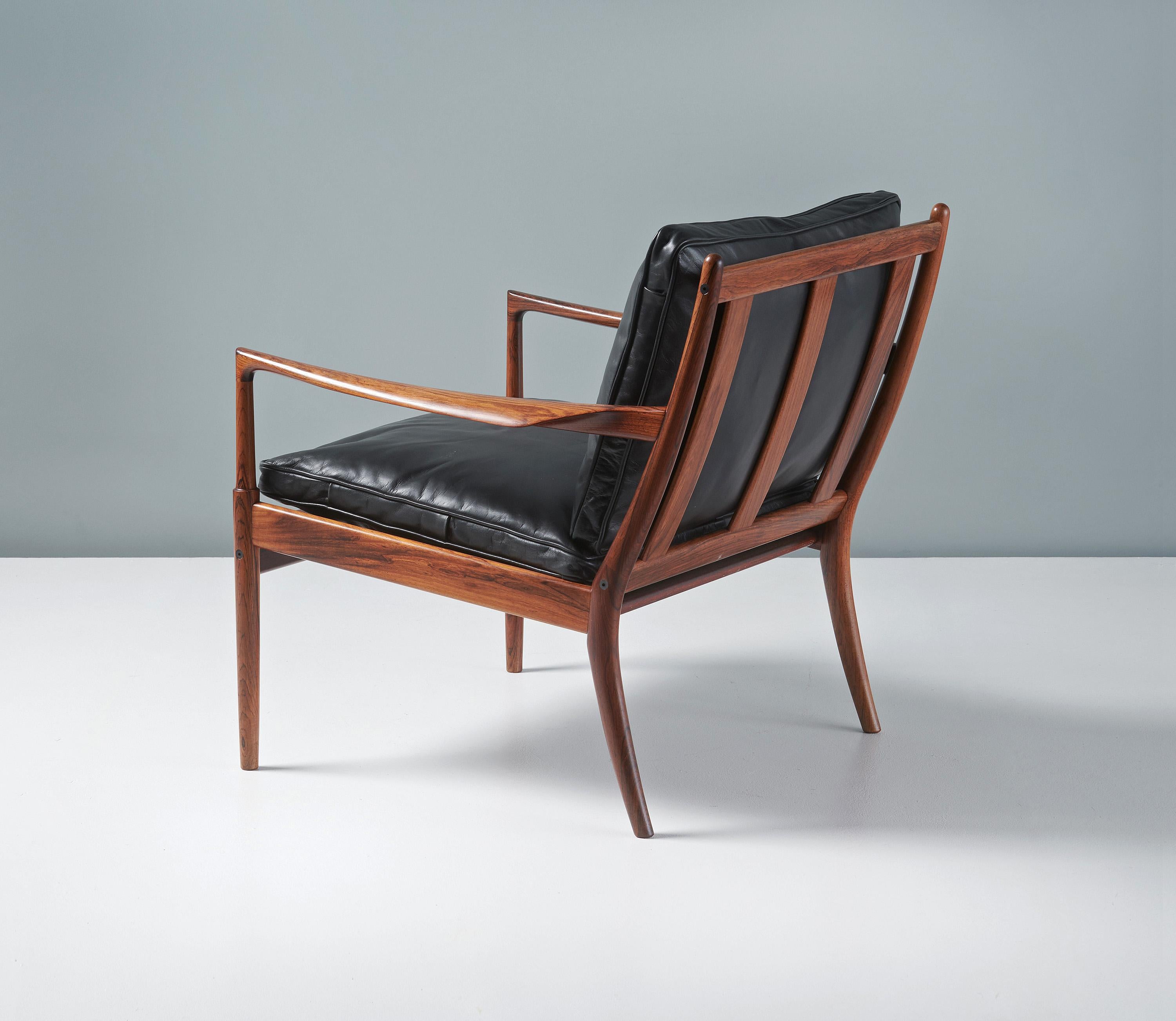 Scandinavian Modern Ib Kofod-Larsen Rosewood Samso Chairs, c1950s For Sale