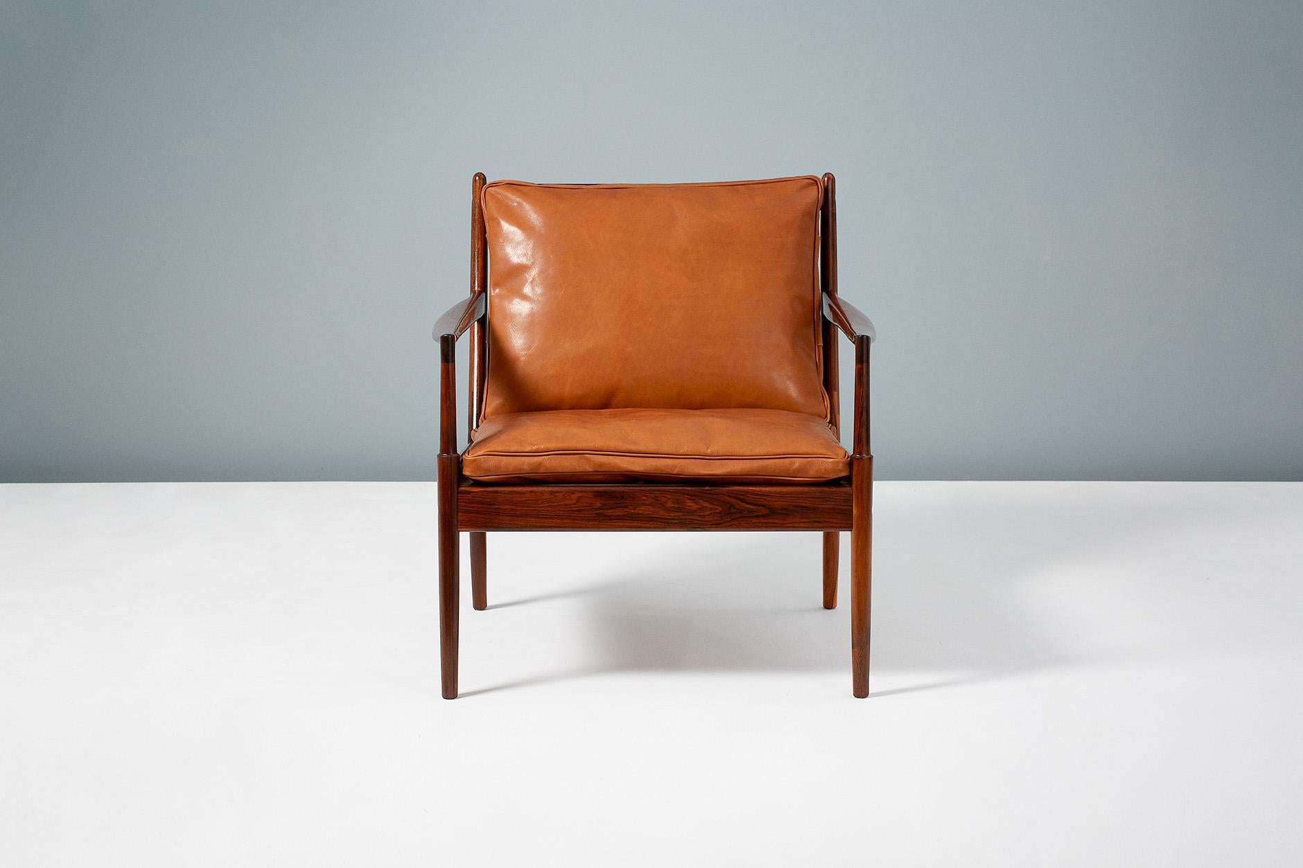Scandinavian Modern Ib Kofod-Larsen Rosewood Samso Chairs, circa 1960 For Sale