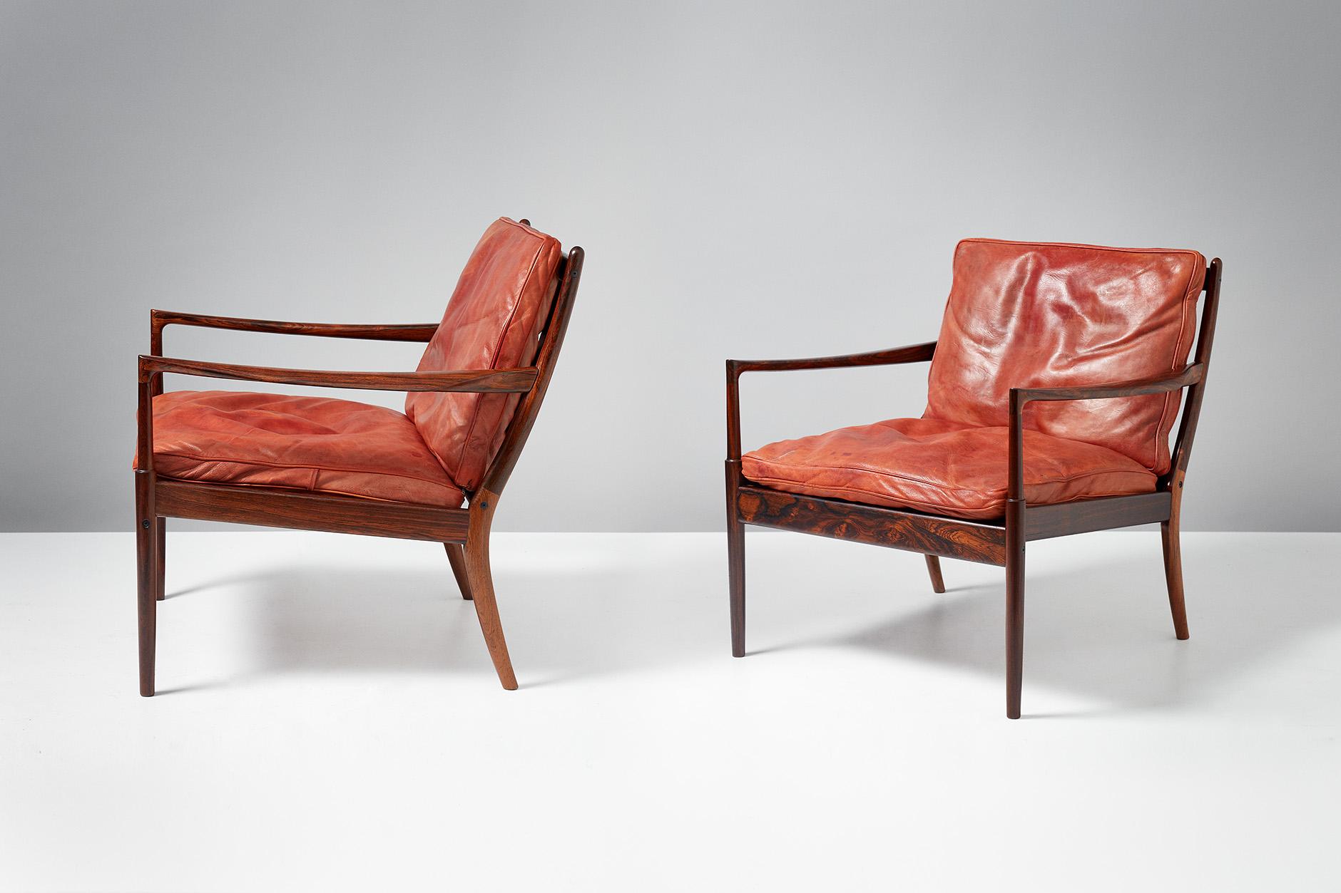 Swedish Ib Kofod-Larsen Rosewood Samso Chairs, circa 1960