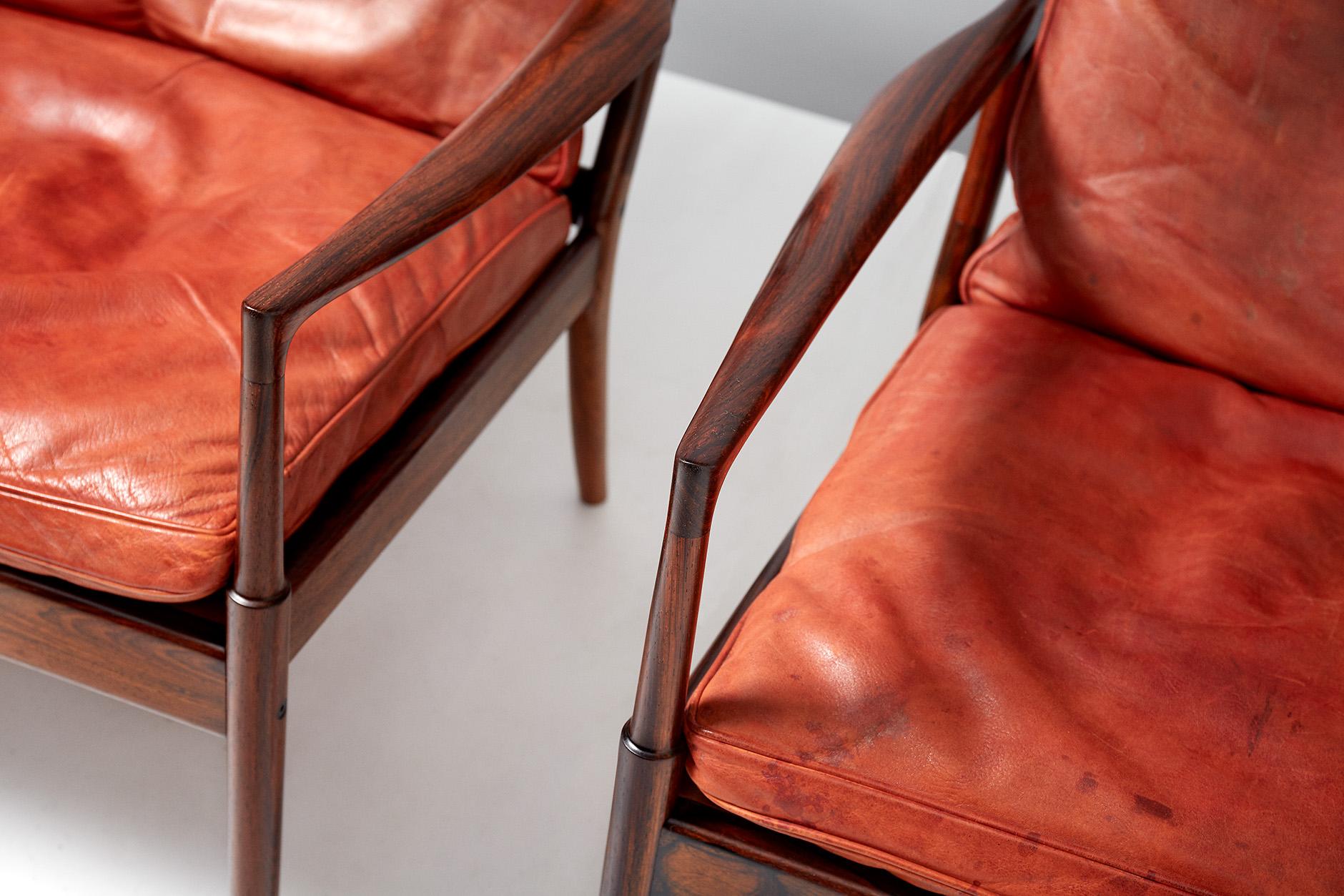 Ib Kofod-Larsen Rosewood Samso Chairs, circa 1960 In Excellent Condition In London, GB