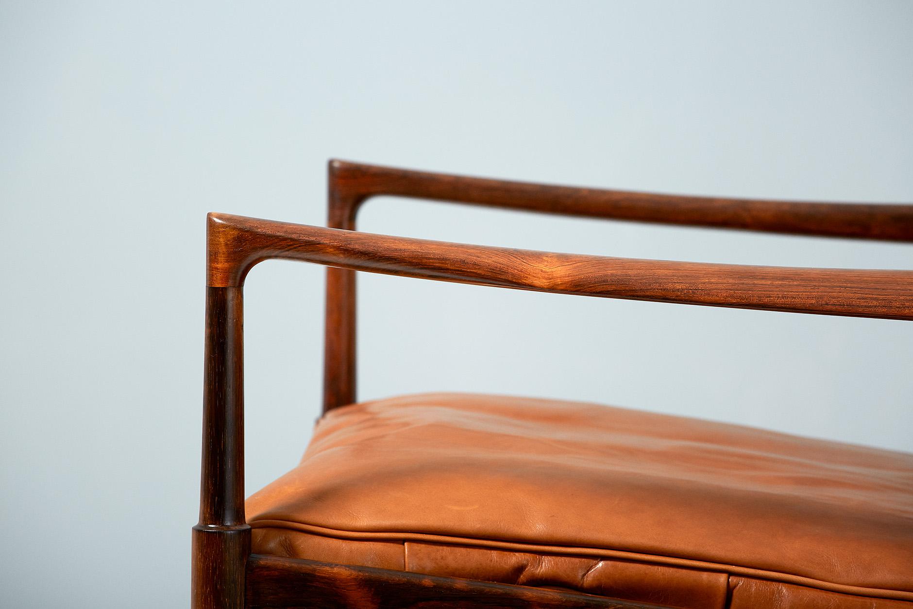 Scandinavian Modern Ib Kofod-Larsen Rosewood Samso Chairs, circa 1960 For Sale