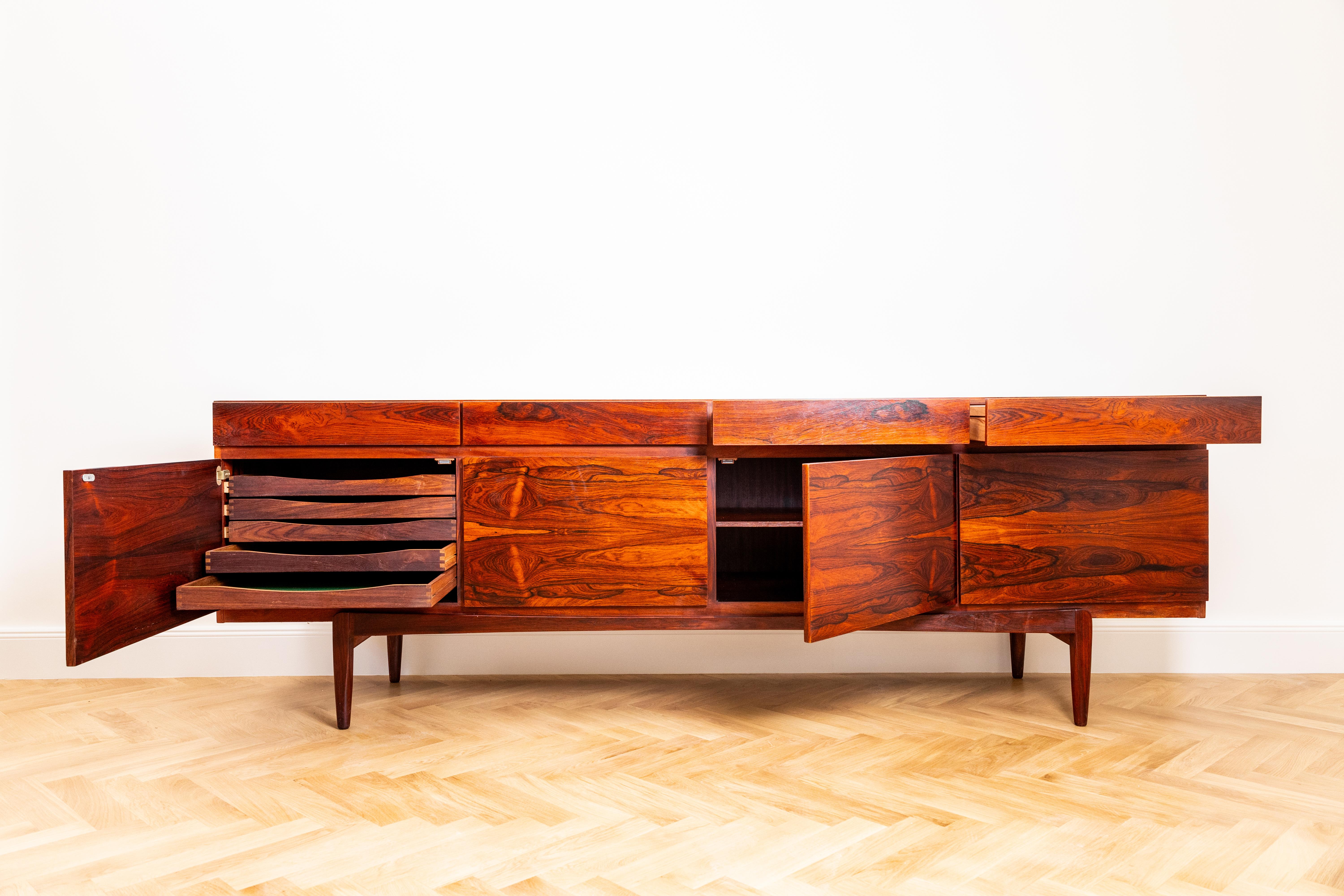Scandinavian Modern Ib Kofod-Larsen Rosewood Sideboard, Model FA-66 for Faarup Møbelfabrik, Denmark For Sale