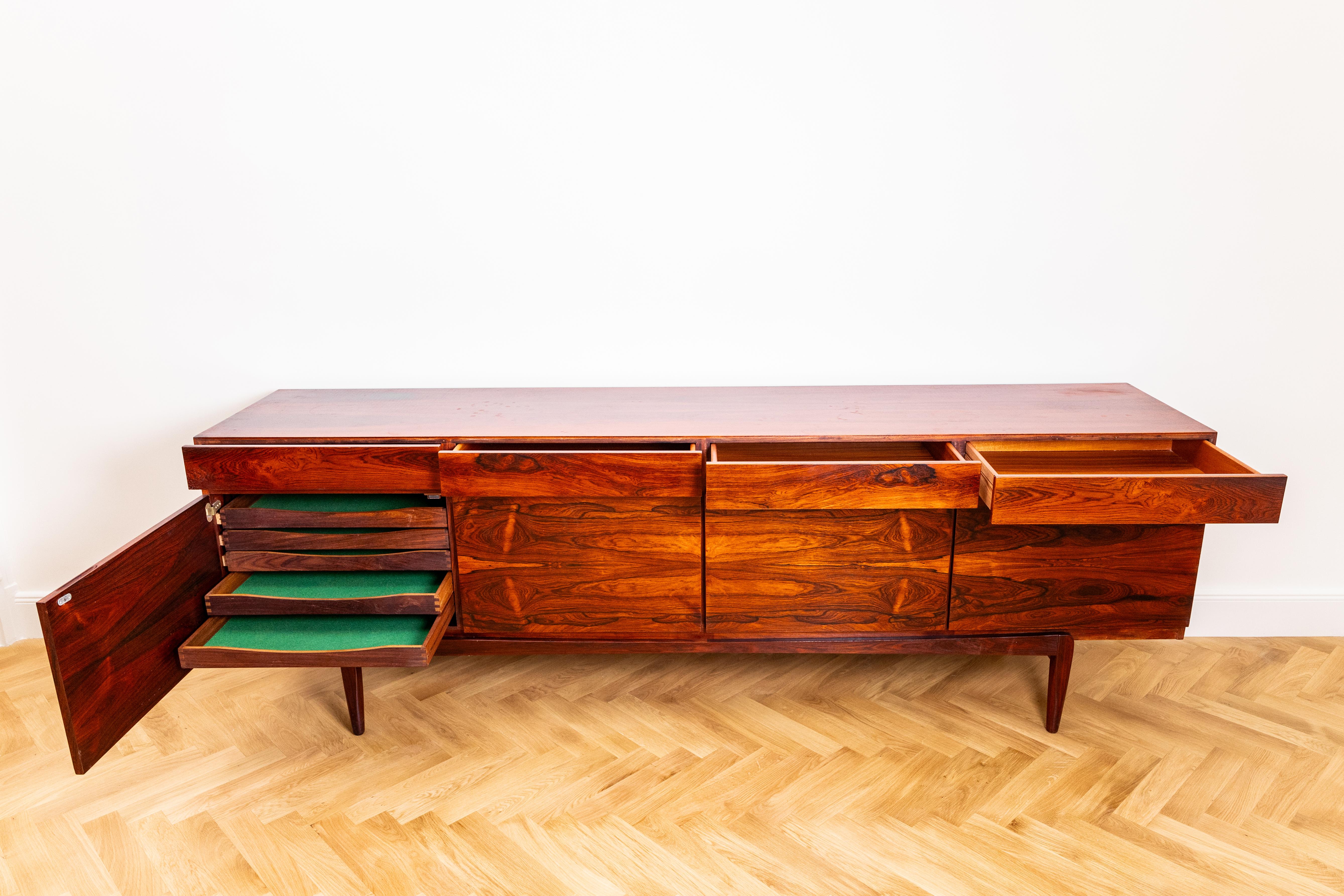 Danish Ib Kofod-Larsen Rosewood Sideboard, Model FA-66 for Faarup Møbelfabrik, Denmark For Sale