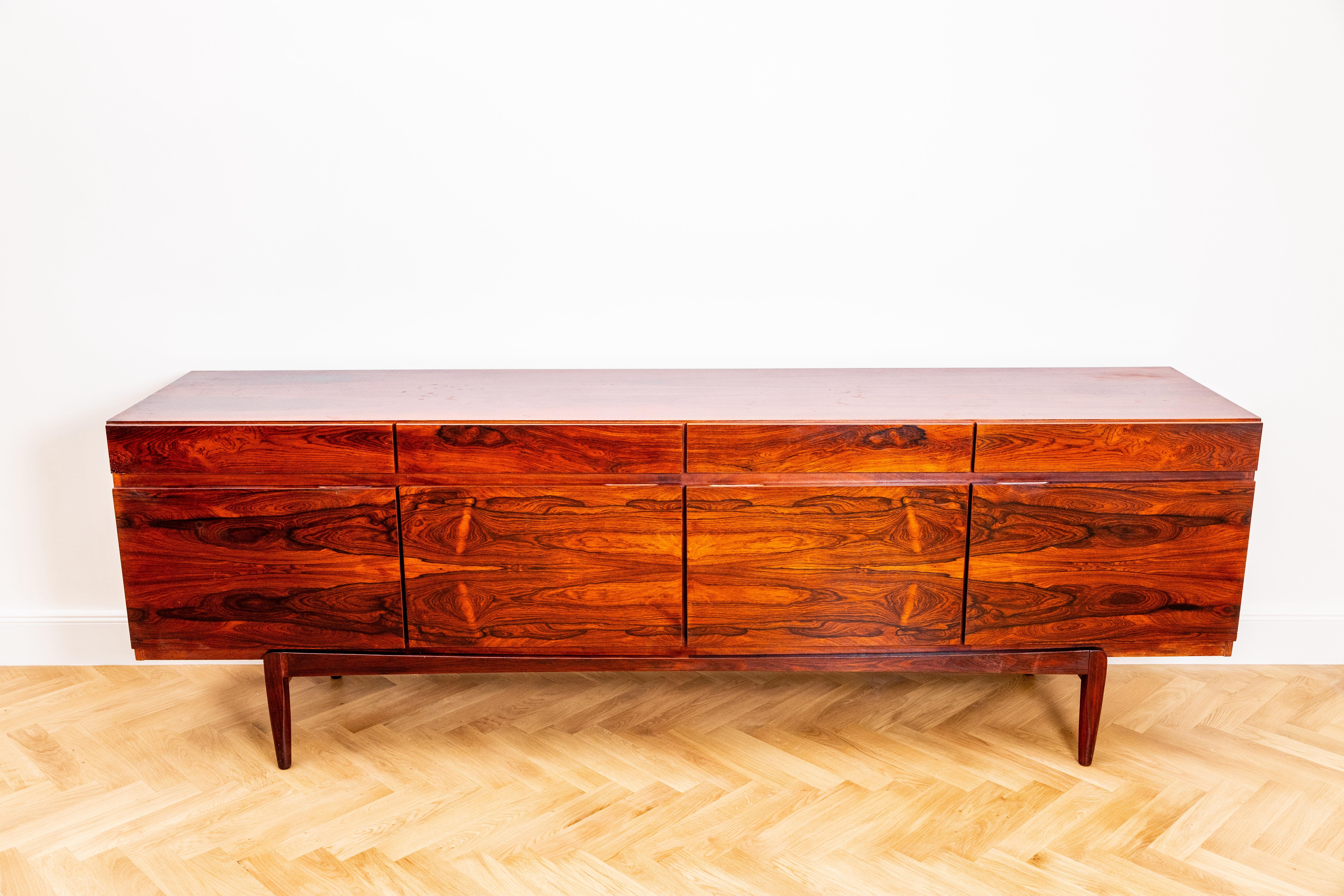 20th Century Ib Kofod-Larsen Rosewood Sideboard, Model FA-66 for Faarup Møbelfabrik, Denmark For Sale