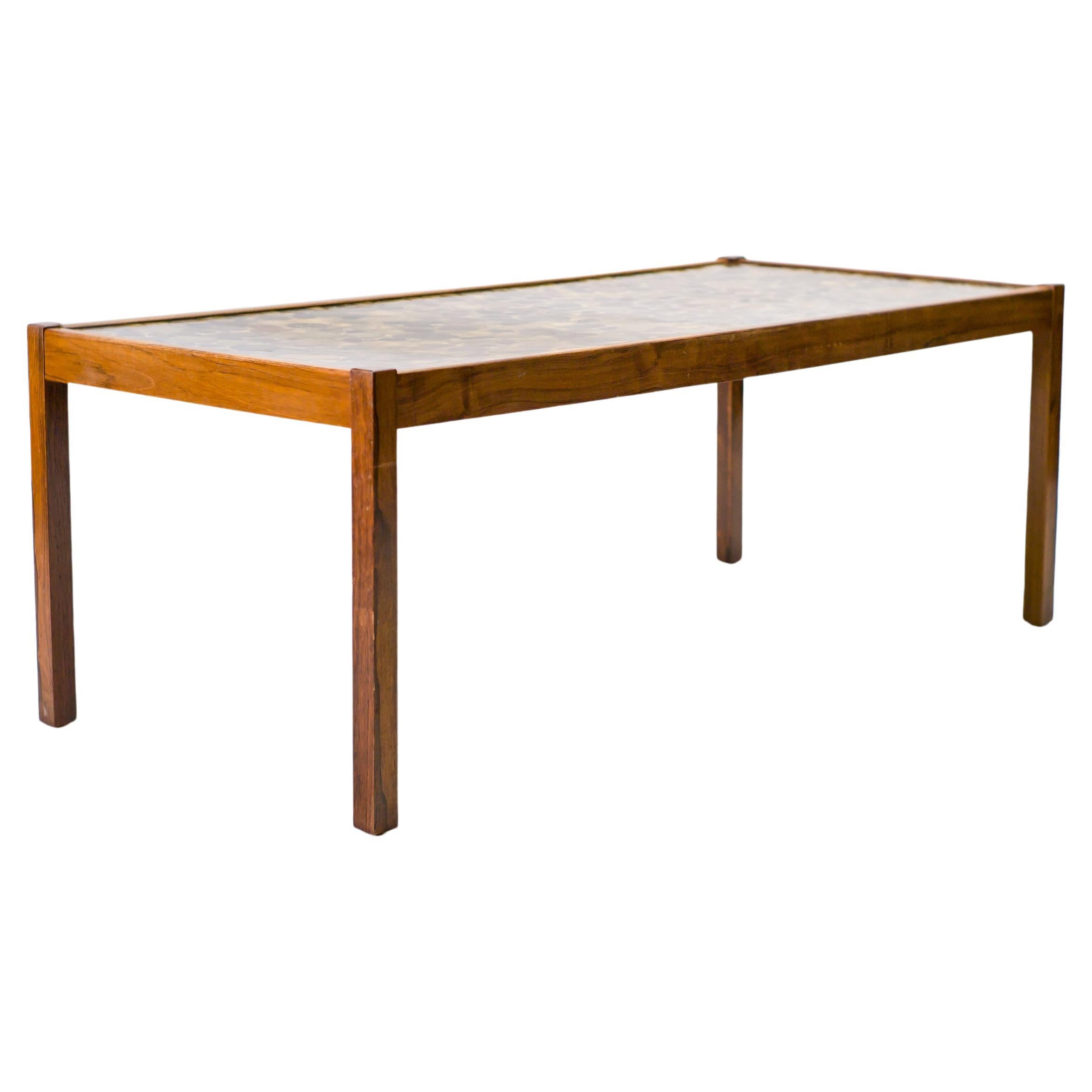 Ib Kofod-Larsen Rosewood with Pebbles Coffee Table For Sale