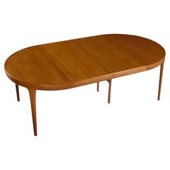 Ib Kofod Larsen Round To Oval Expanding Danish Teak Dining Table