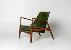 Ib Kofod-Larsen Sälen (Seal) Lounge Chair in Forest Green Leather.