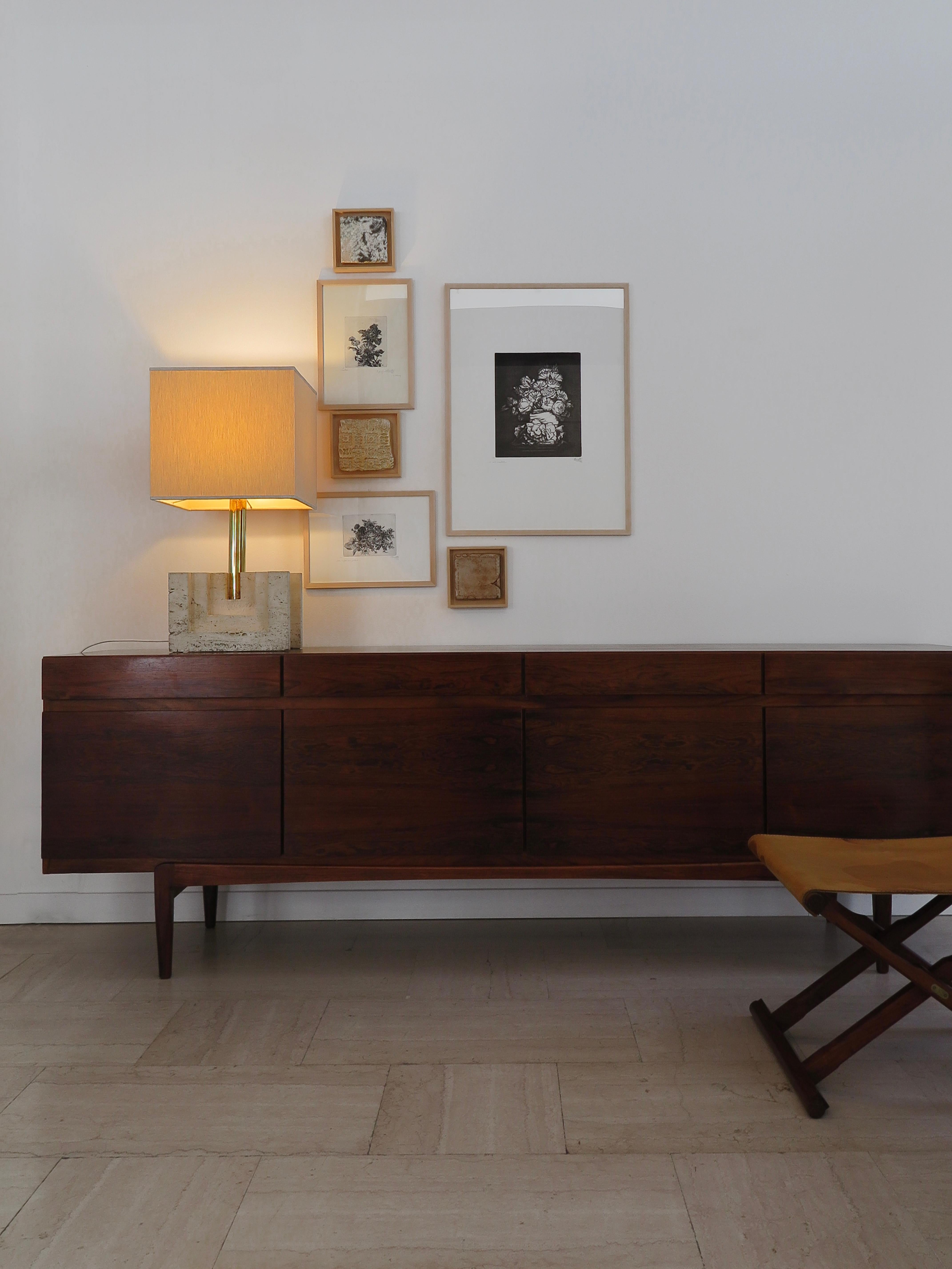Ib Kofod larsen Aparador escandinavo de madera oscura de mediados de siglo, Dinamarca Años 60 en venta 9