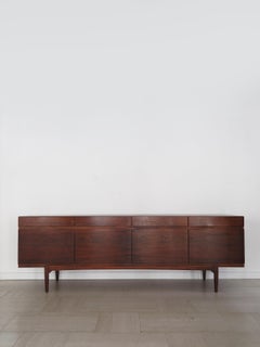 Ib Kofod larsen Scandinavian Midcentury Dark Wood Sideboard, Denmark 1960s