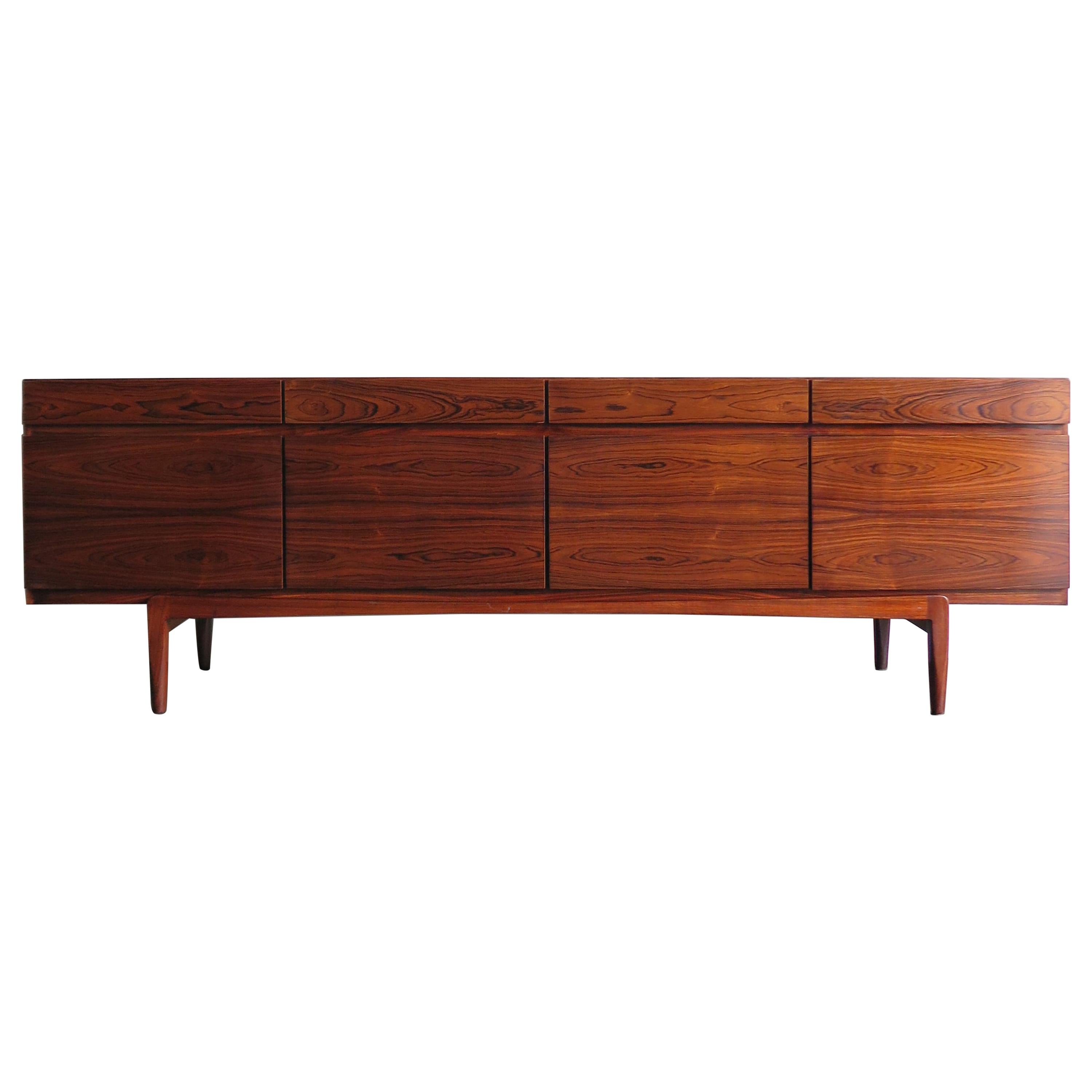 Ib Kofod Larsen Scandinavian Mid-Century Modern Design Dark Wood Sideboard, 1960