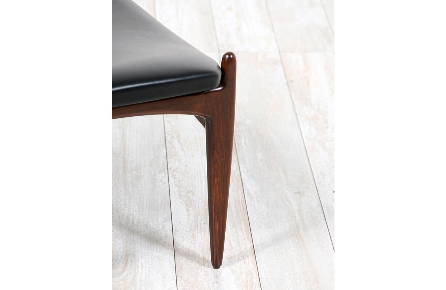Mid-20th Century Ib Kofod-Larsen Sculpted Leather Stool for Selig