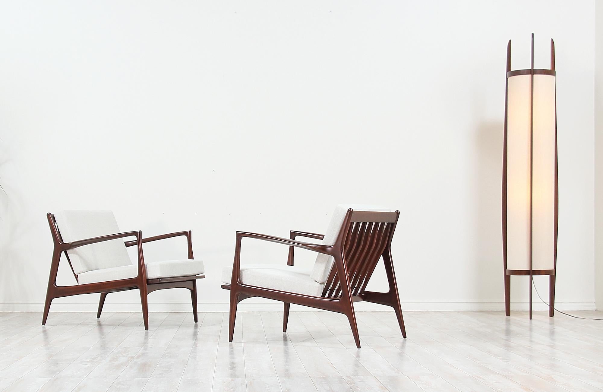 Danish Ib Kofod-Larsen Sculpted Lounge Chairs for Selig