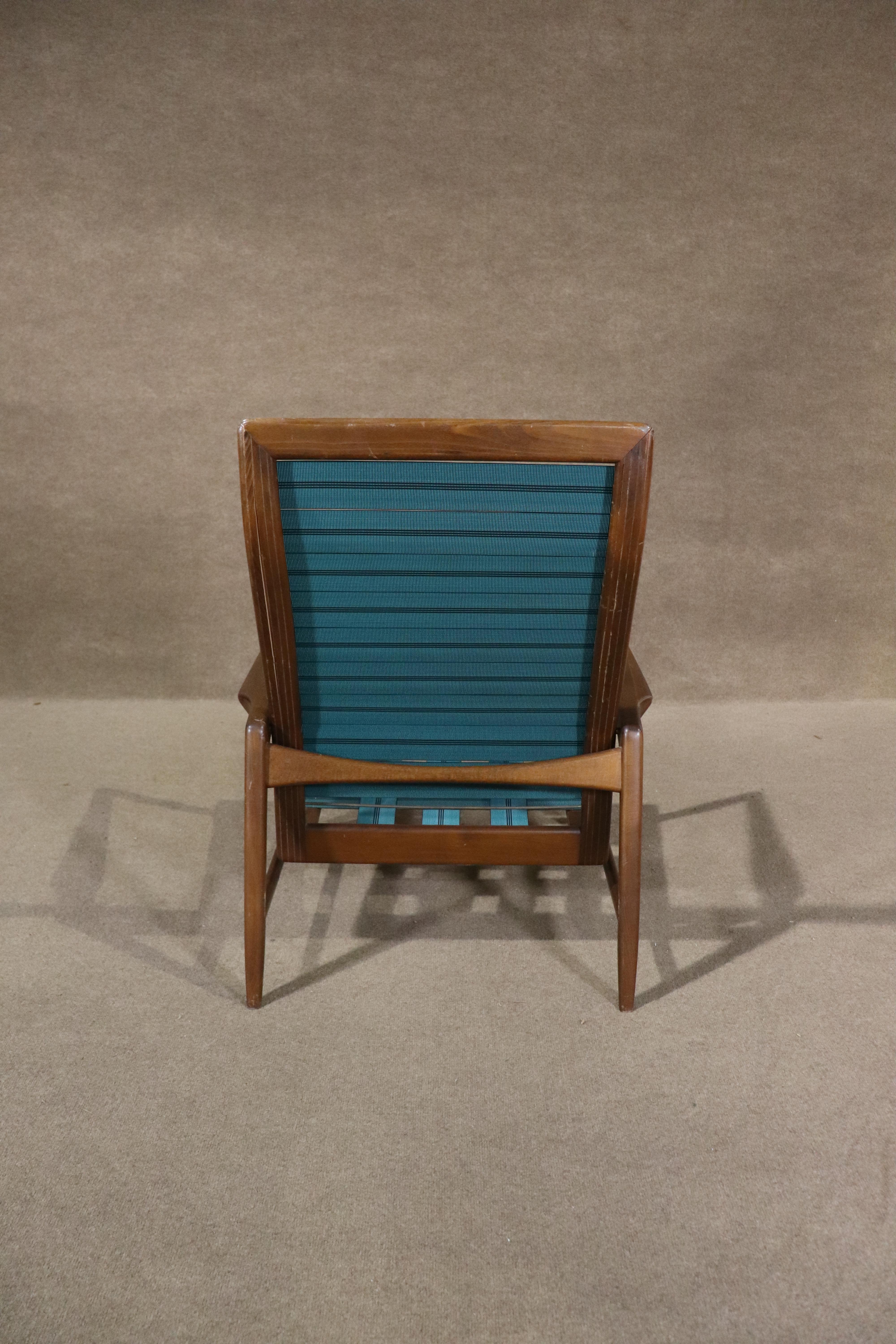 Walnut Ib Kofod-Larsen Sculpted Reclining Lounge Chair For Sale