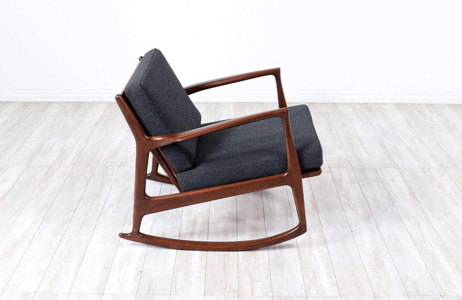 Mid-Century Modern Ib Kofod Larsen Sculpted Rocking Chair by Selig