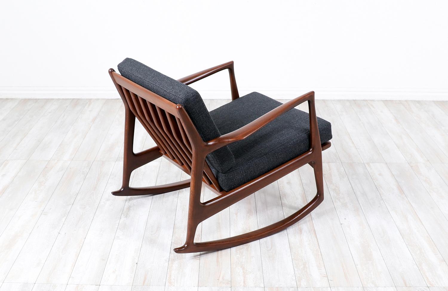 Danish Ib Kofod Larsen Sculpted Rocking Chair by Selig