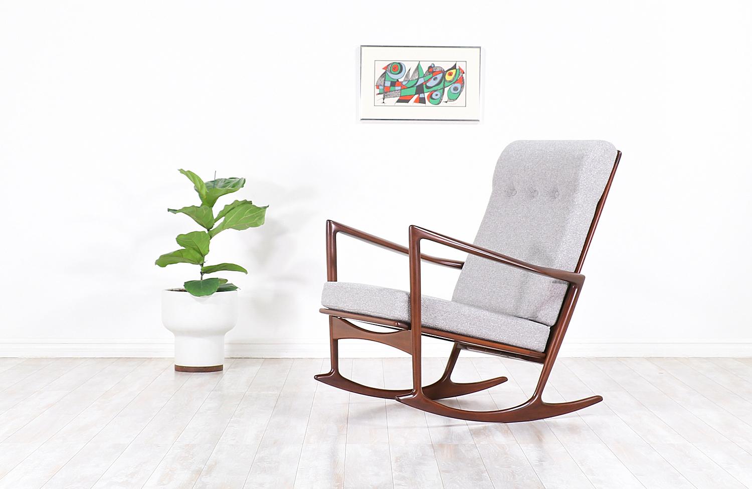 Mid-Century Modern Ib Kofod-Larsen Sculpted Rocking Chair for Selig
