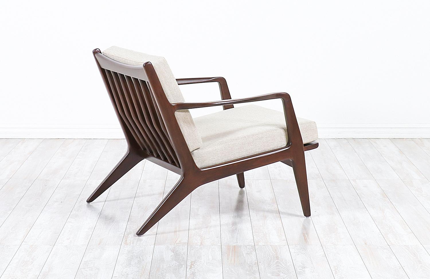 Danish Ib Kofod-Larsen Sculpted Walnut Lounge Chair for Selig