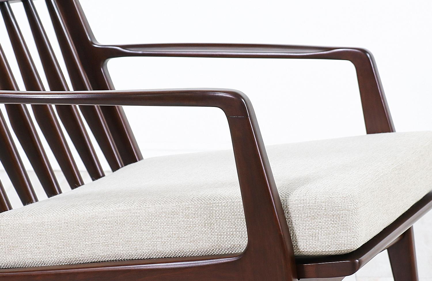 Ib Kofod-Larsen Sculpted Walnut Lounge Chair for Selig 1