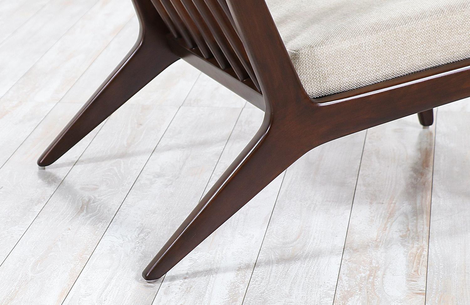 Ib Kofod-Larsen Sculpted Walnut Lounge Chair for Selig 2