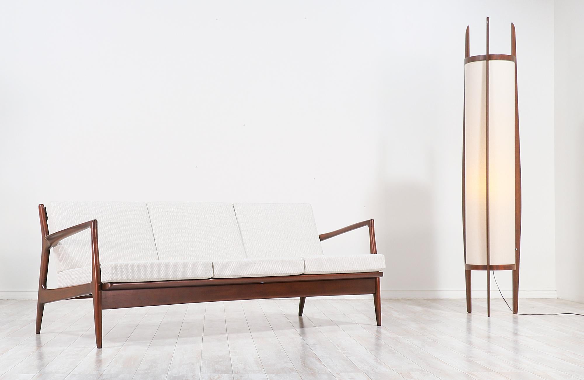 Mid-Century Modern Ib Kofod-Larsen Sculptural 3-Seat Sofa for Selig