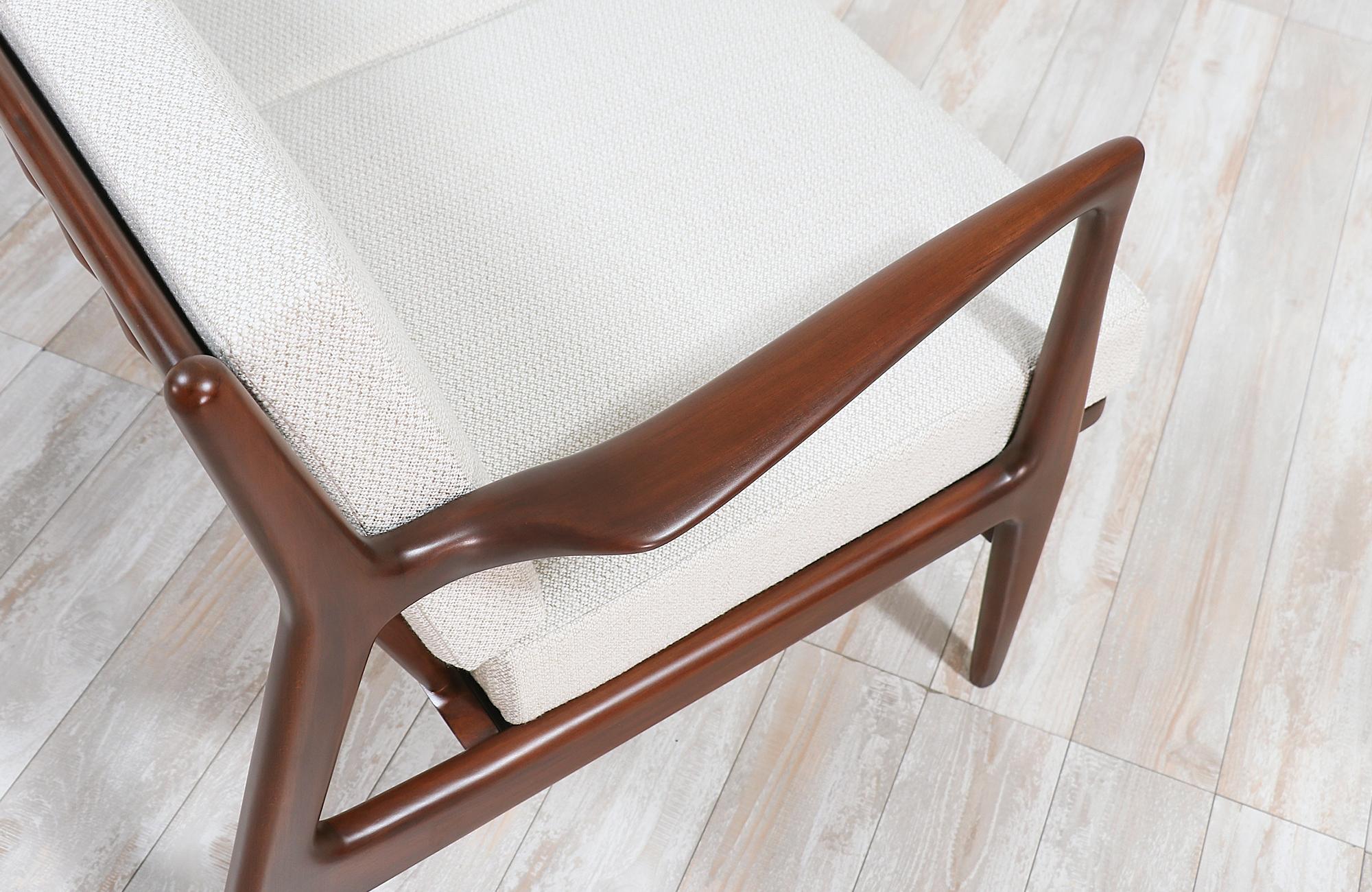 Fabric Ib Kofod-Larsen Sculptural 3-Seat Sofa for Selig