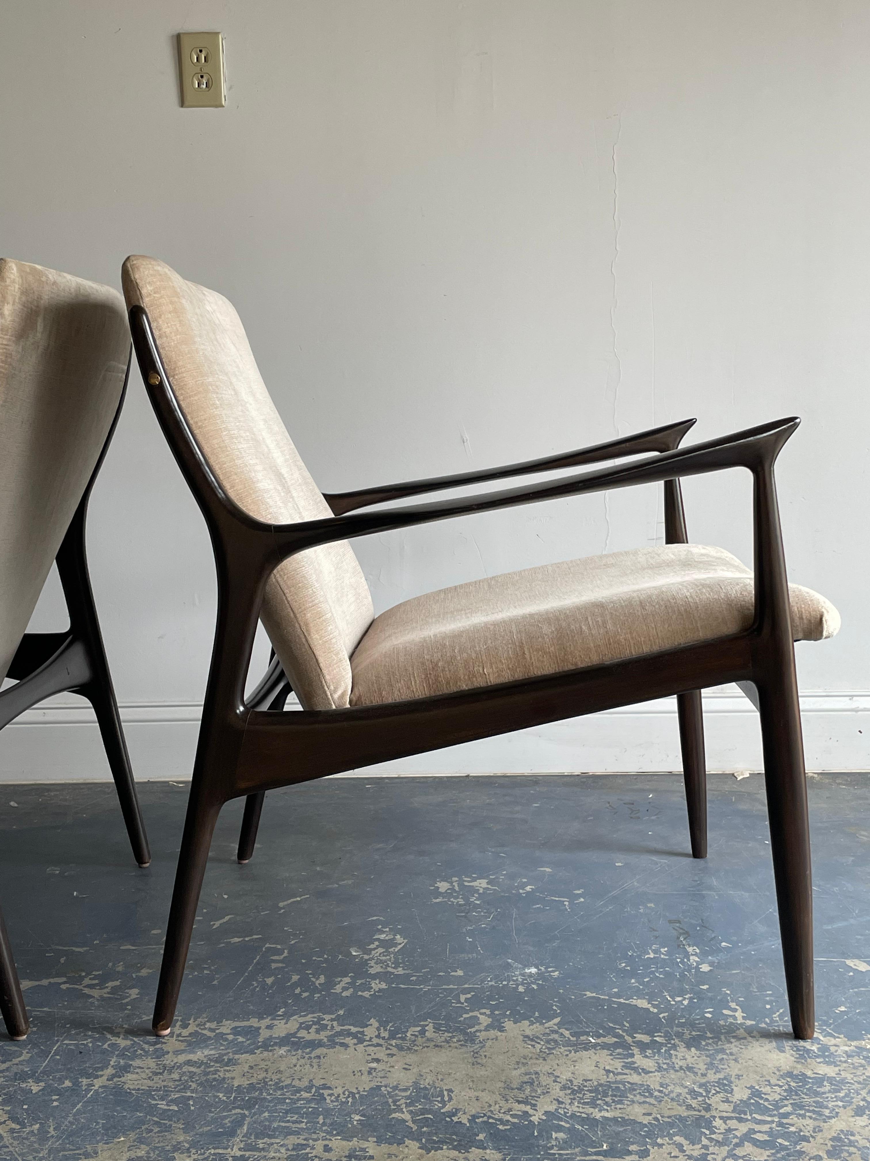Ib Kofod Larsen Sculptural Lounge Chairs For Sale 2