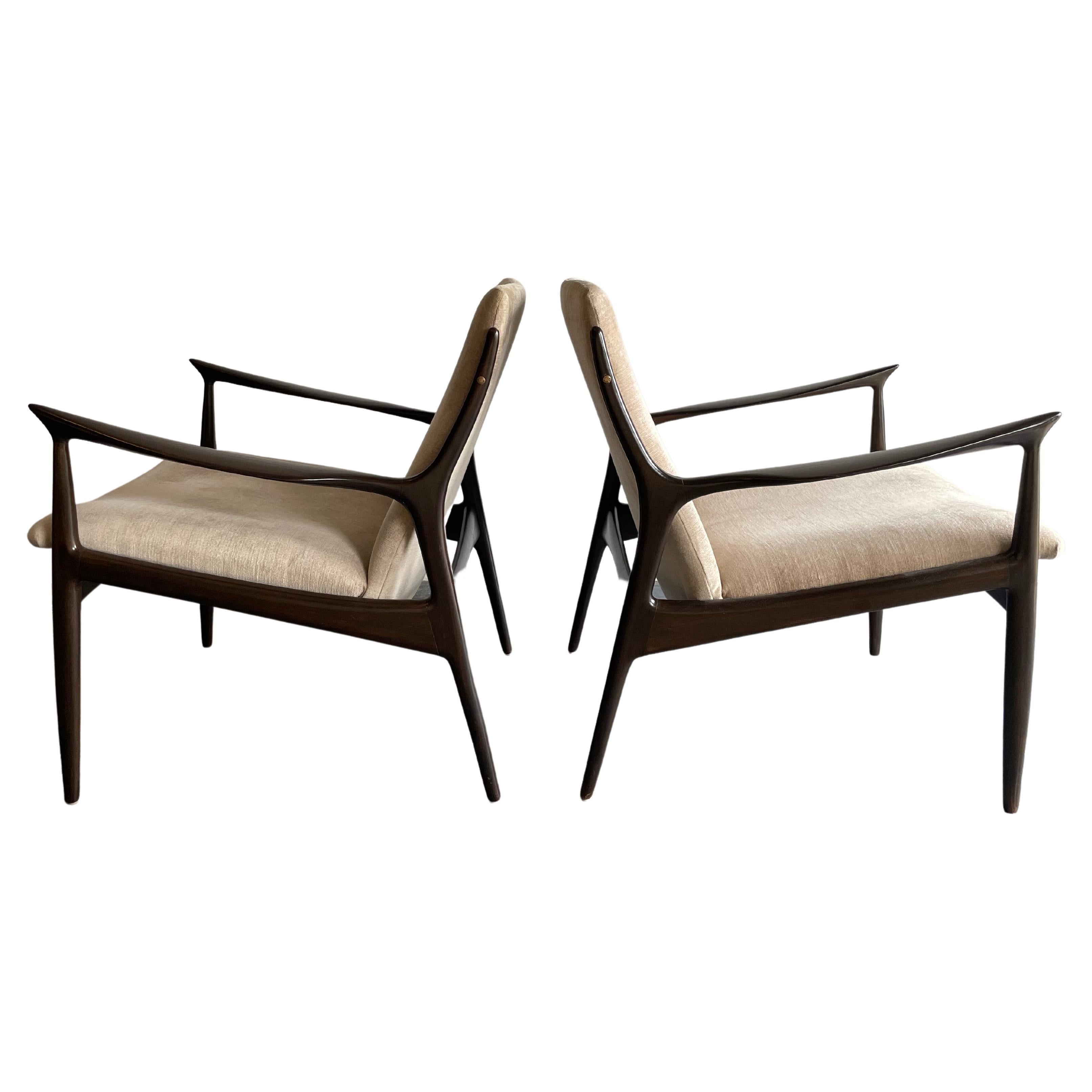 Ib Kofod Larsen Sculptural Lounge Chairs