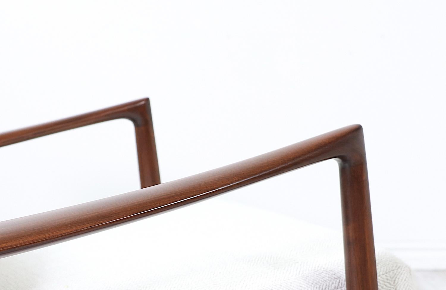 Expertly Restored - Ib Kofod-Larsen Sculptural Reclining Lounge Chair/Ottoman  2
