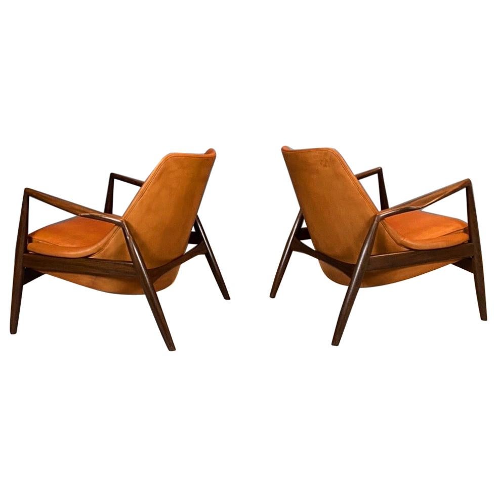Ib Kofod-Larsen, Seal Chairs in Afromosia Wood, 1956