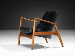 Ib Kofod-Larsen 'Seal' Lounge Chair in Black Leather