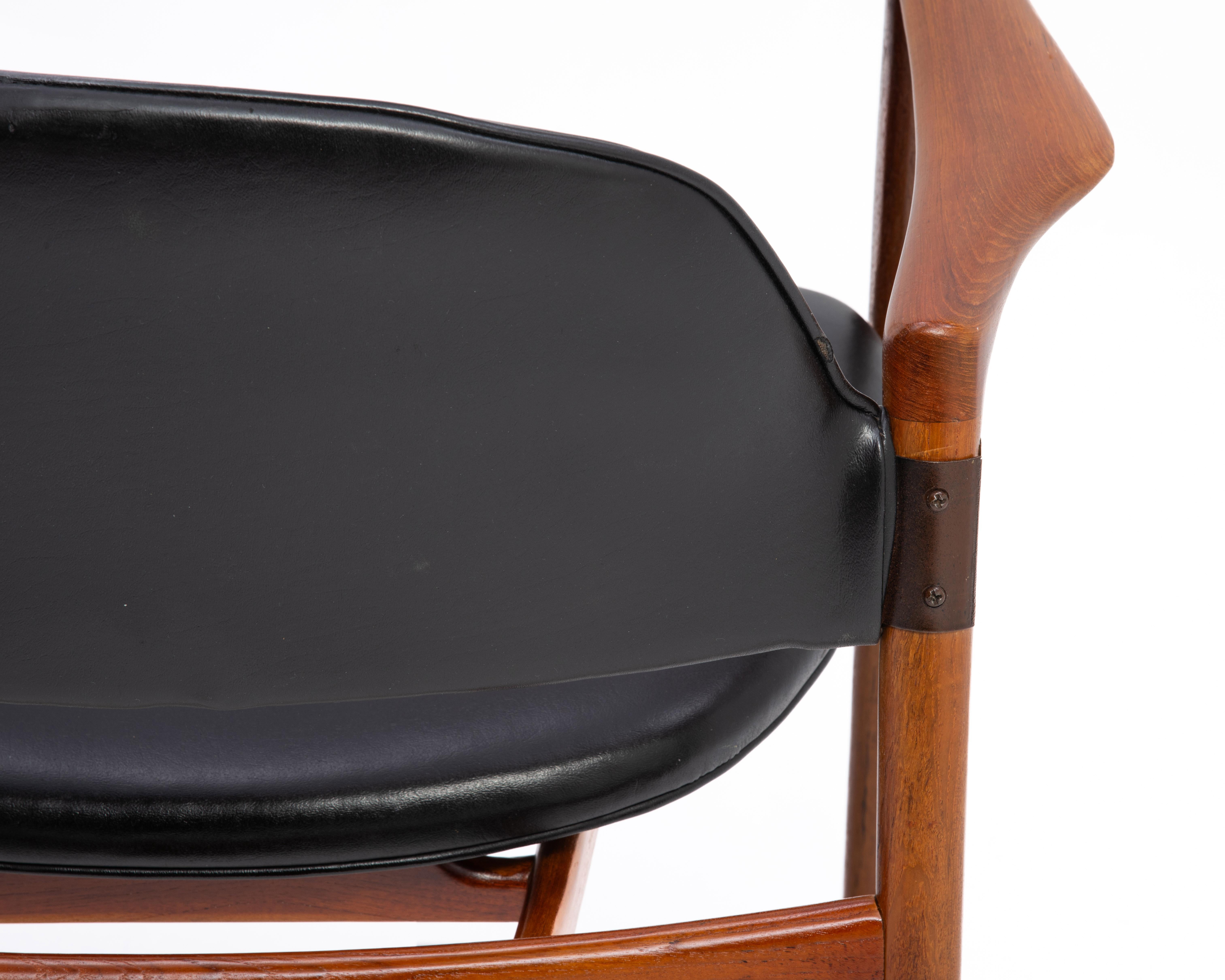 Ib Kofod Larsen Selig Denmark Danish Teak Armchair Floating Seat Restored For Sale 9