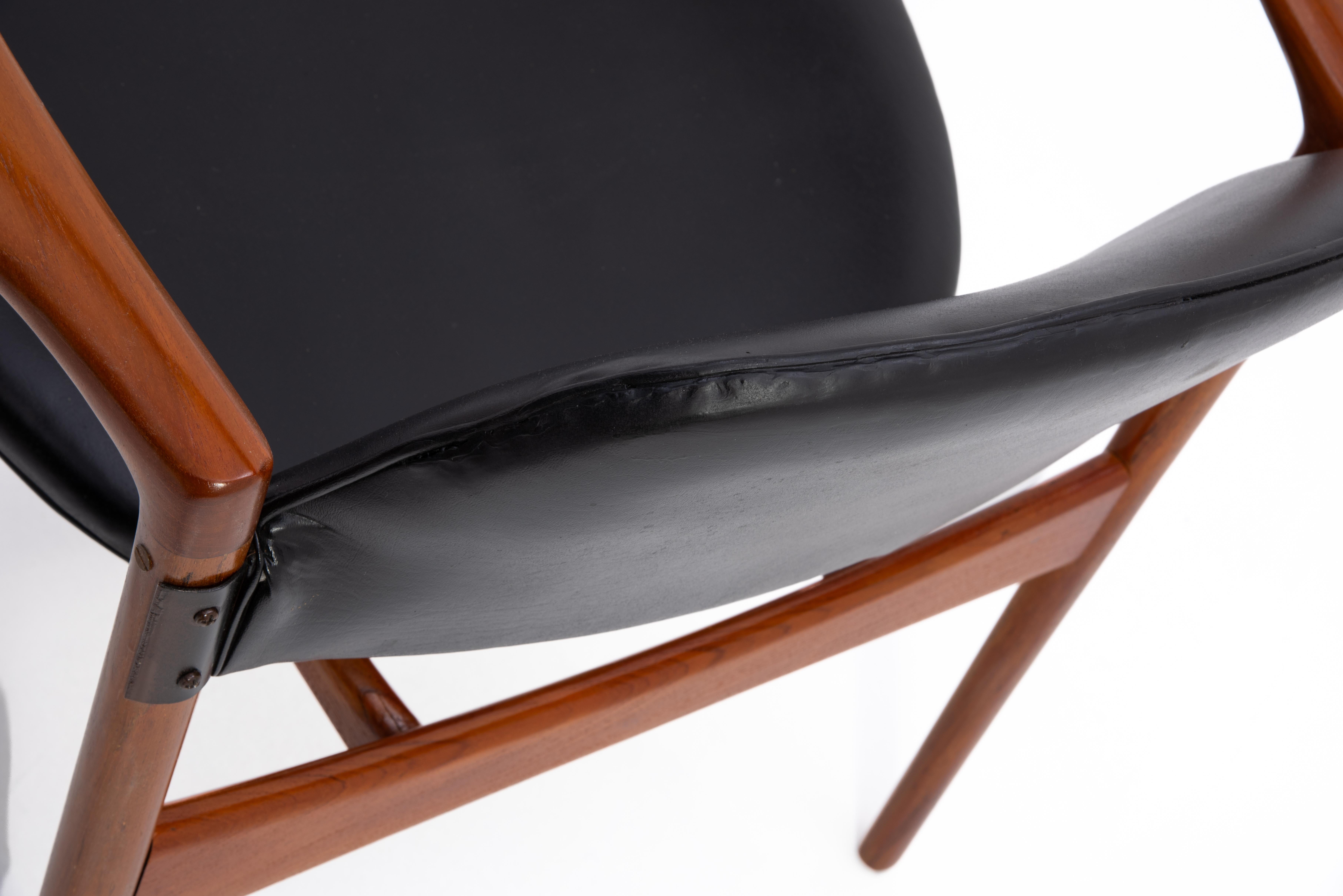Ib Kofod Larsen Selig Denmark Danish Teak Armchair Floating Seat Restored For Sale 11
