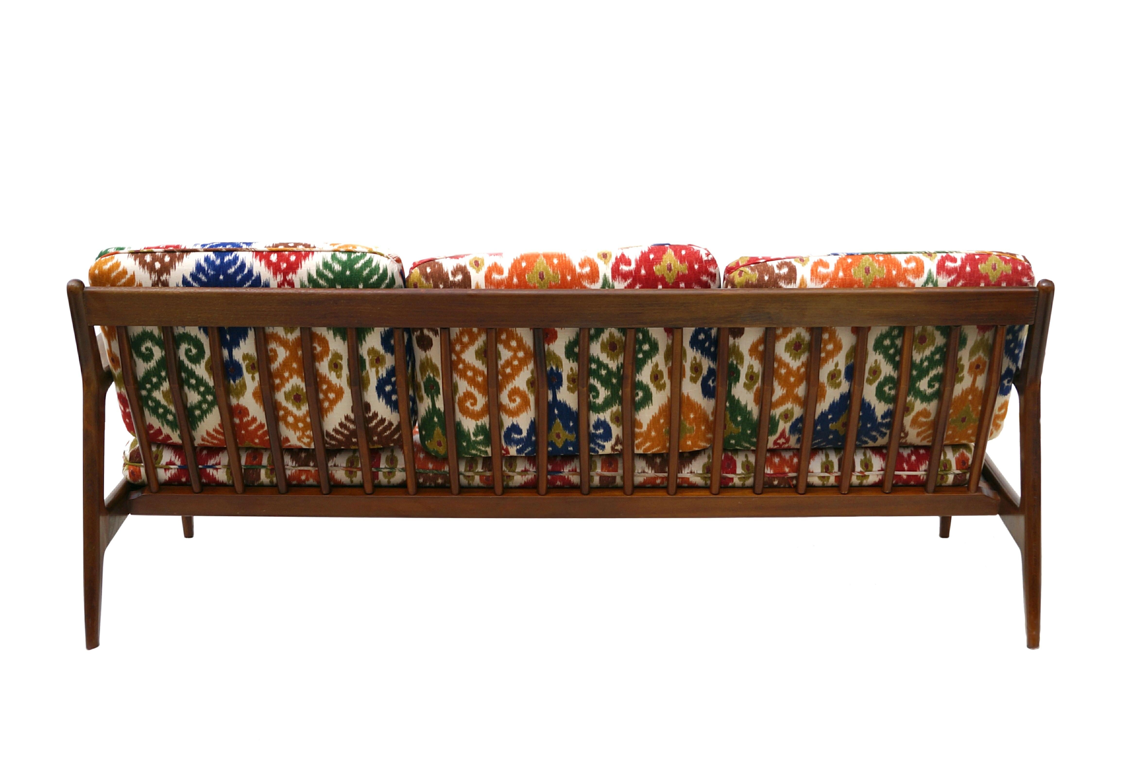 Mid-Century Modern Ib Kofod-Larsen Selig Mid-Century Scandinavian Danish Modern Sofa & Ottoman For Sale