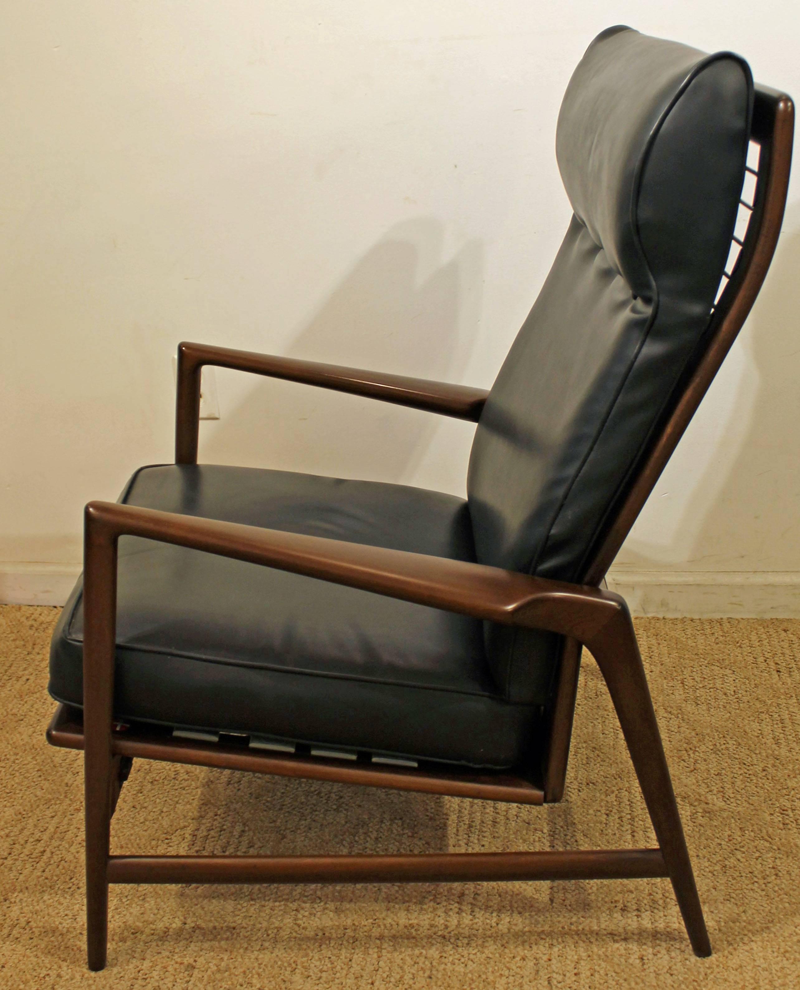 Scandinavian Modern Ib Kofod-Larsen Selig Recliner Lounge Chair and Ottoman