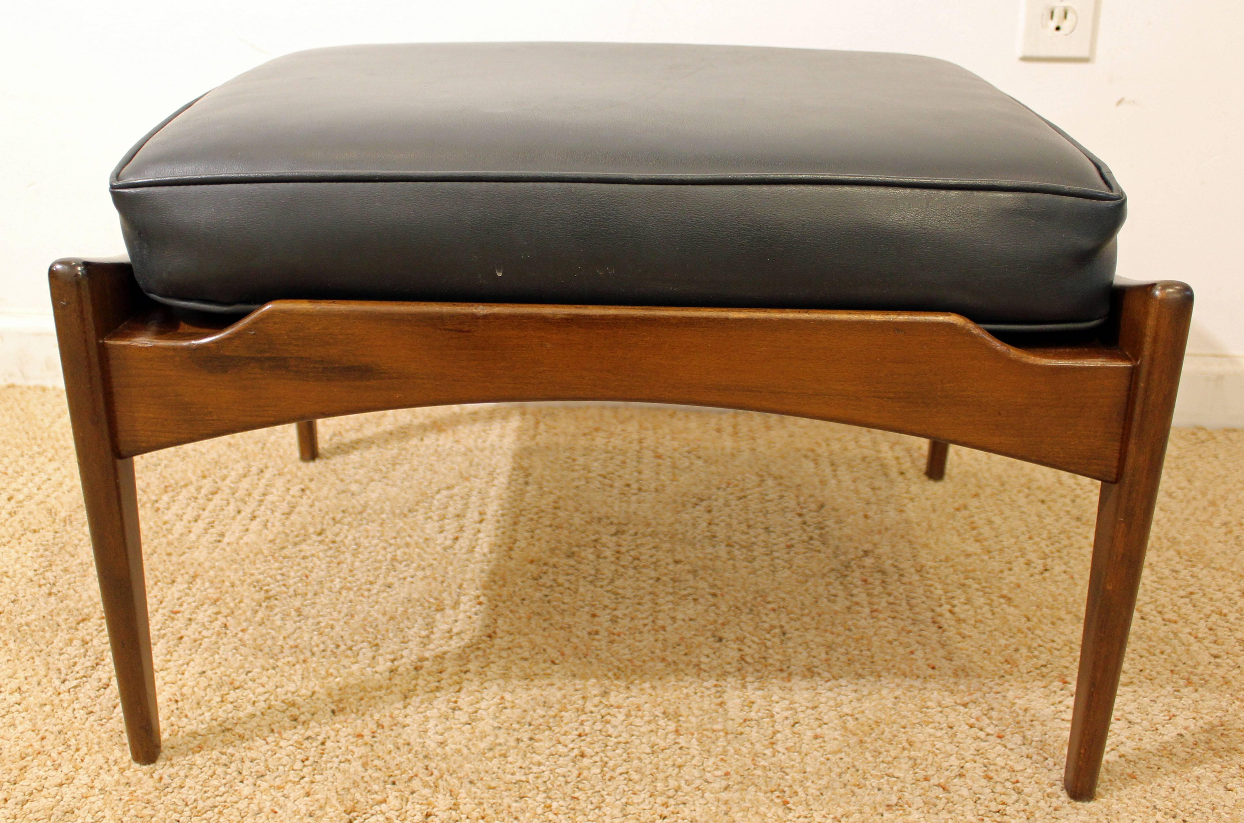 20th Century Ib Kofod-Larsen Selig Recliner Lounge Chair and Ottoman