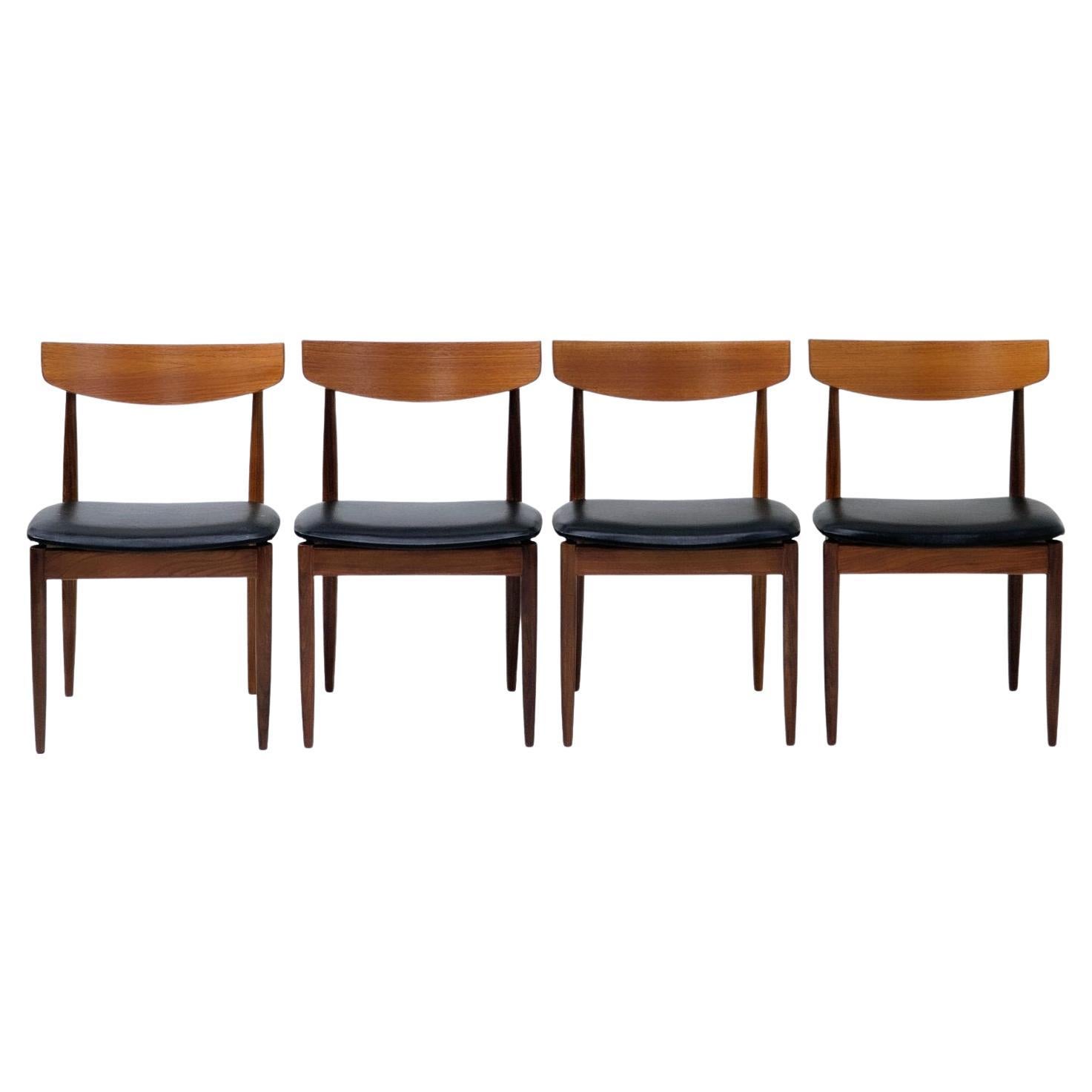 Ib Kofod Larsen Set of Four Teak Dining Chairs for G-Plan, Danish Modern c.1963 For Sale