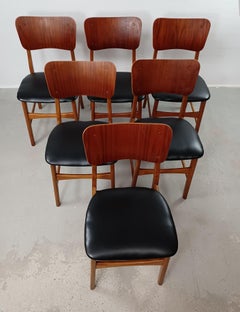 Set di sei sedie Ib Kofod-Larsen completamente restaurate Tappezzeria personalizzata inclusa