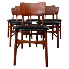 Set di sei sedie Ib Kofod-Larsen completamente restaurate Tappezzeria personalizzata inclusa