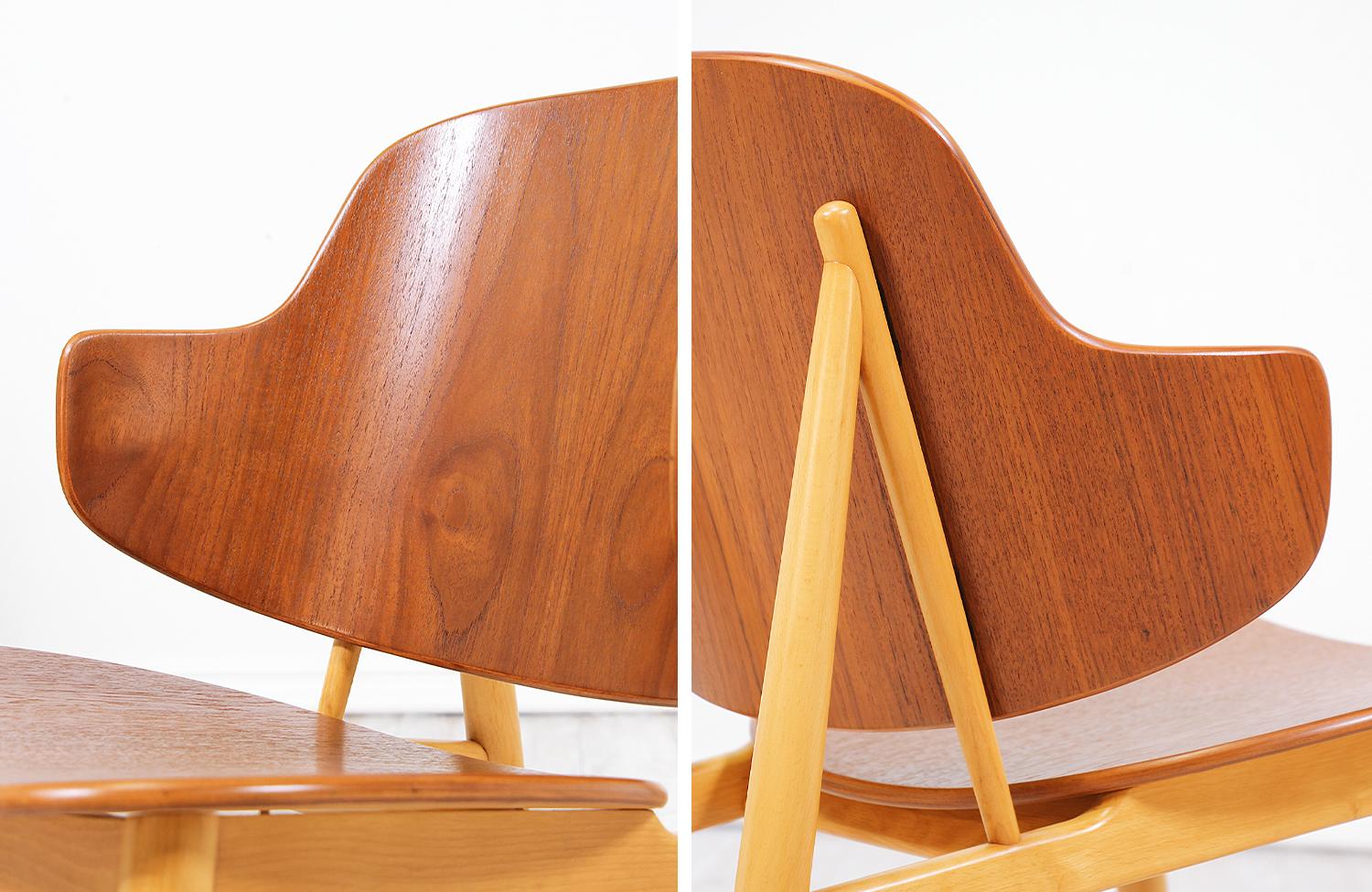 Expertly Restored - Ib Kofod-Larsen Shell Chair for Christiansen & Larsen For Sale 4