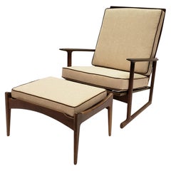 Ib Kofod-Larsen Sled Chair and Ottoman for Selig