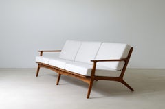 Ib Kofod Larsen, Sofa in Teak with Seat and Back in Upholstered Fabric