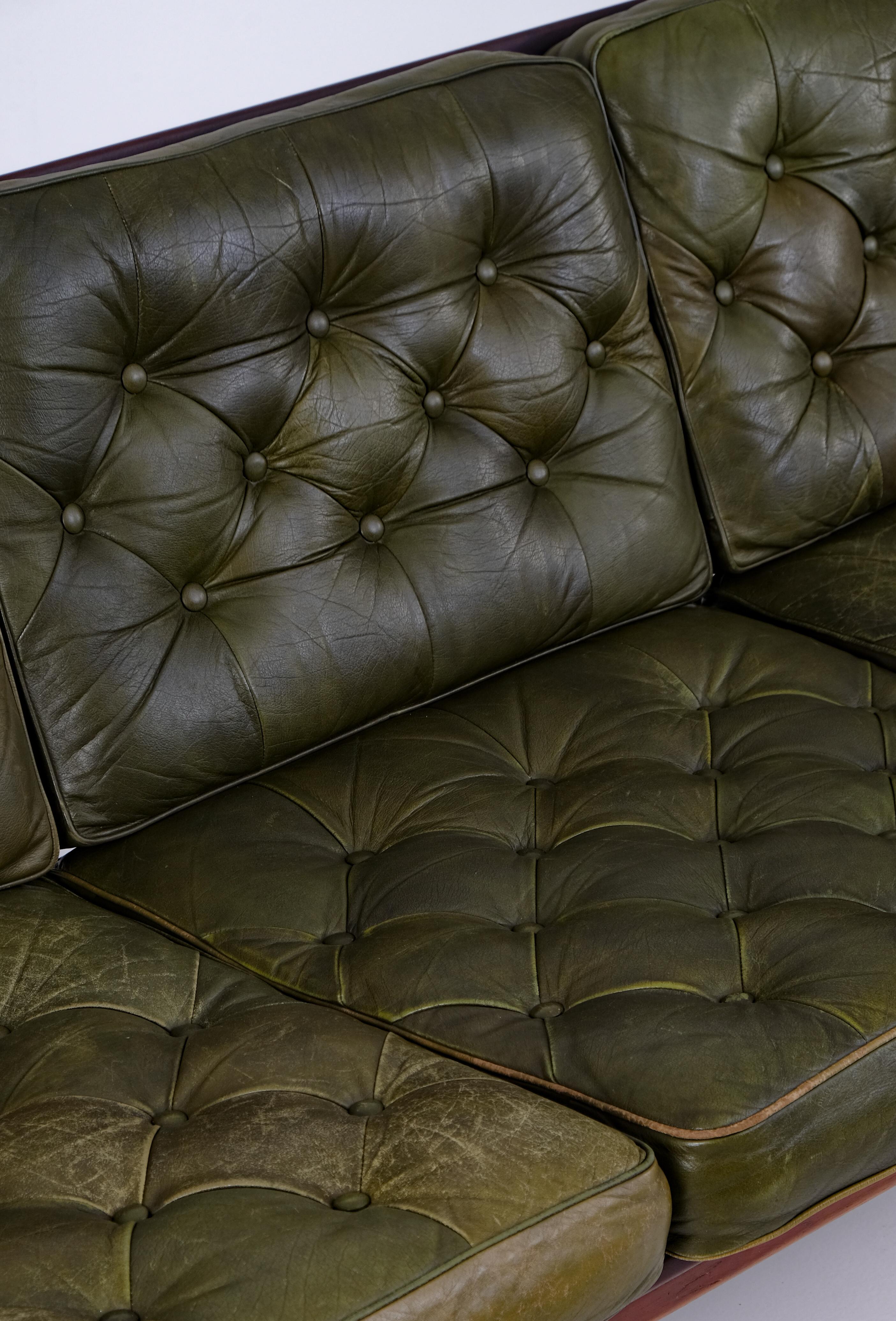 Leather Ib Kofod-Larsen Sofa Model Kandidaten, 1960s For Sale