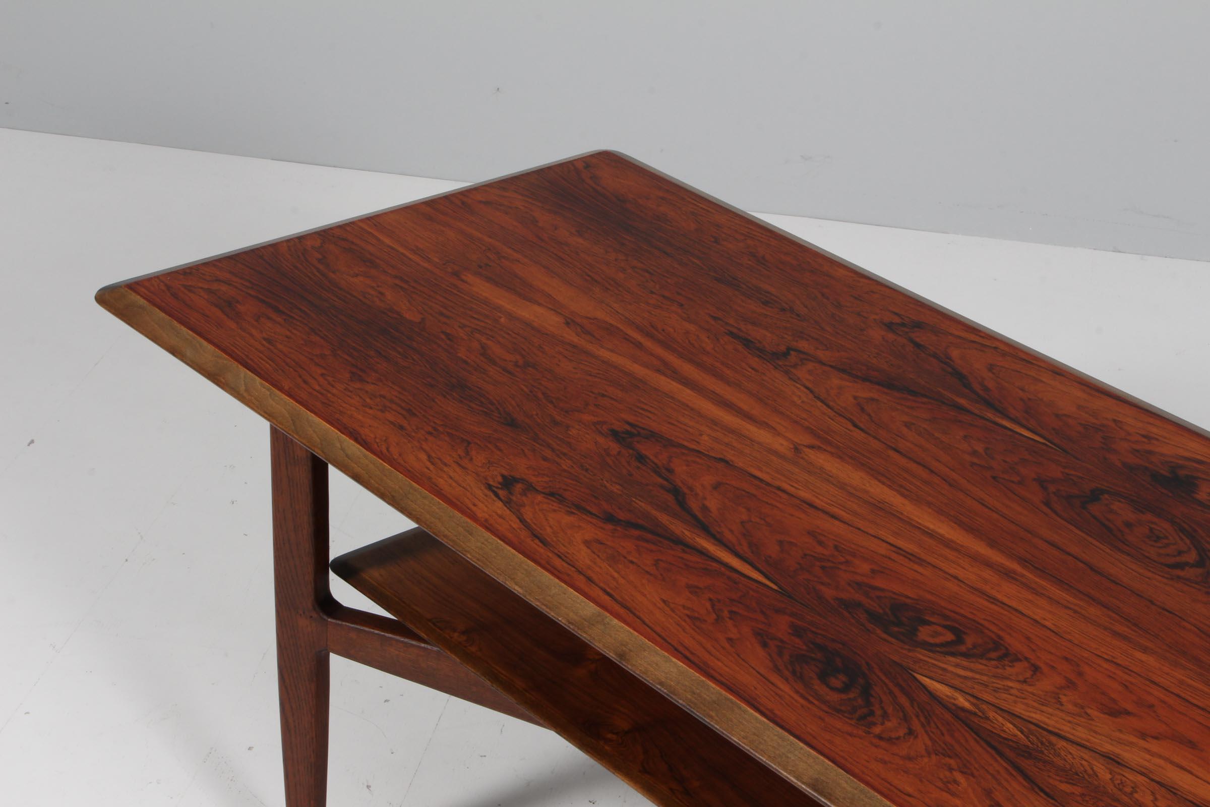 Scandinavian Modern Ib Kofod-Larsen Sofa Table, oak and rosewood