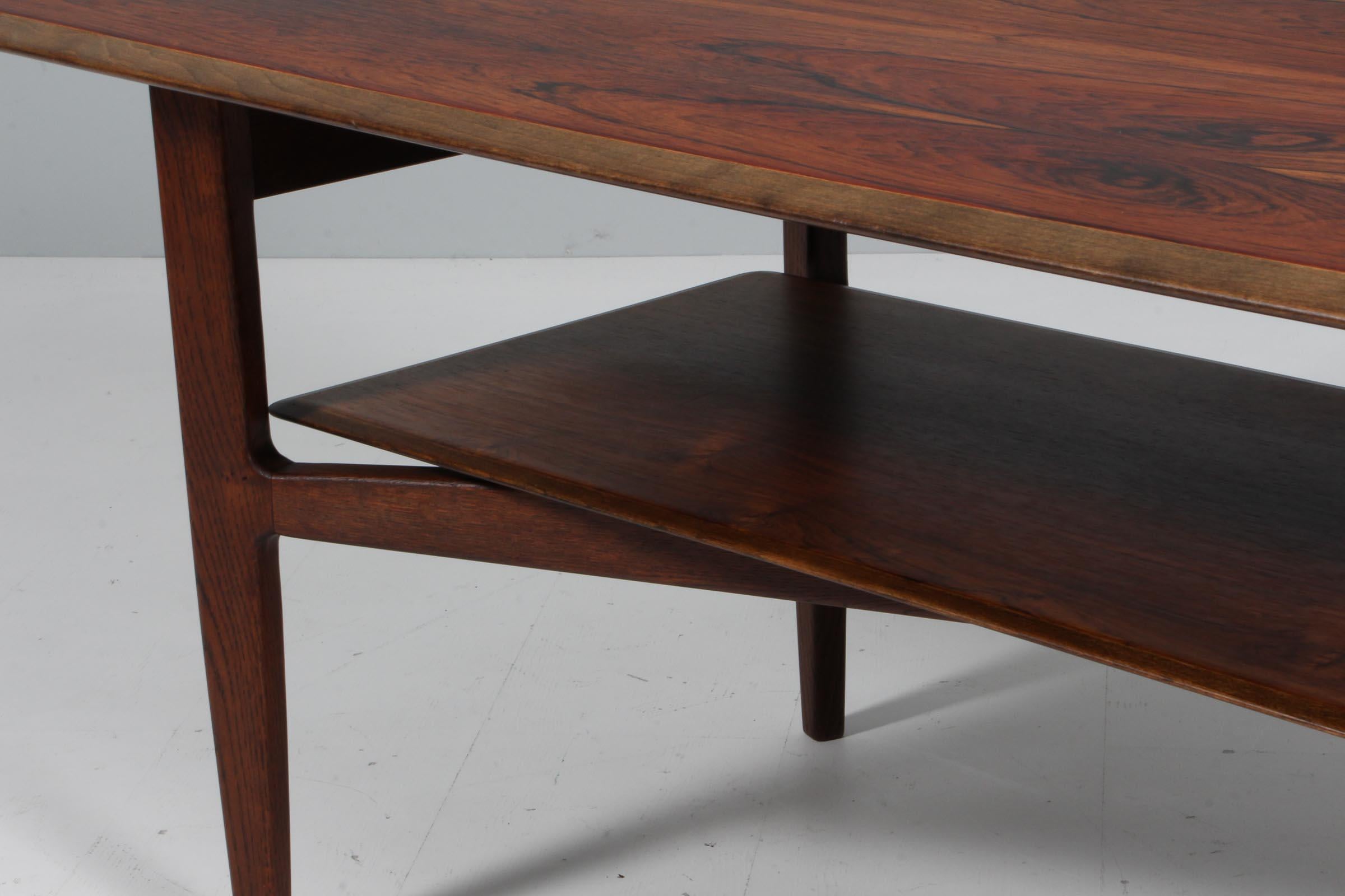 Danish Ib Kofod-Larsen Sofa Table, oak and rosewood For Sale
