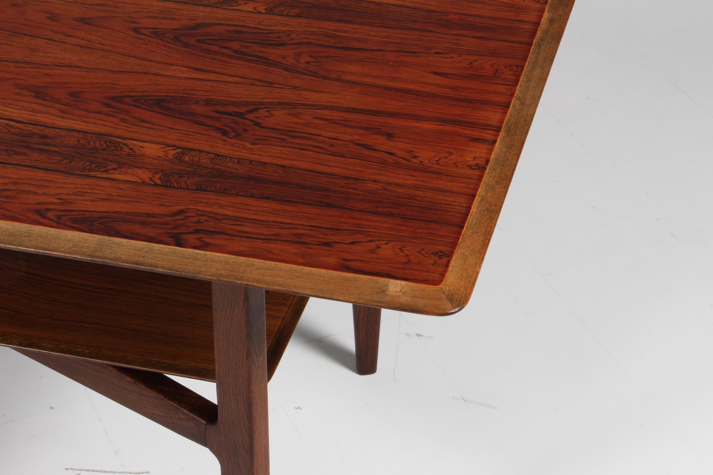Mid-20th Century Ib Kofod-Larsen Sofa Table, oak and rosewood For Sale