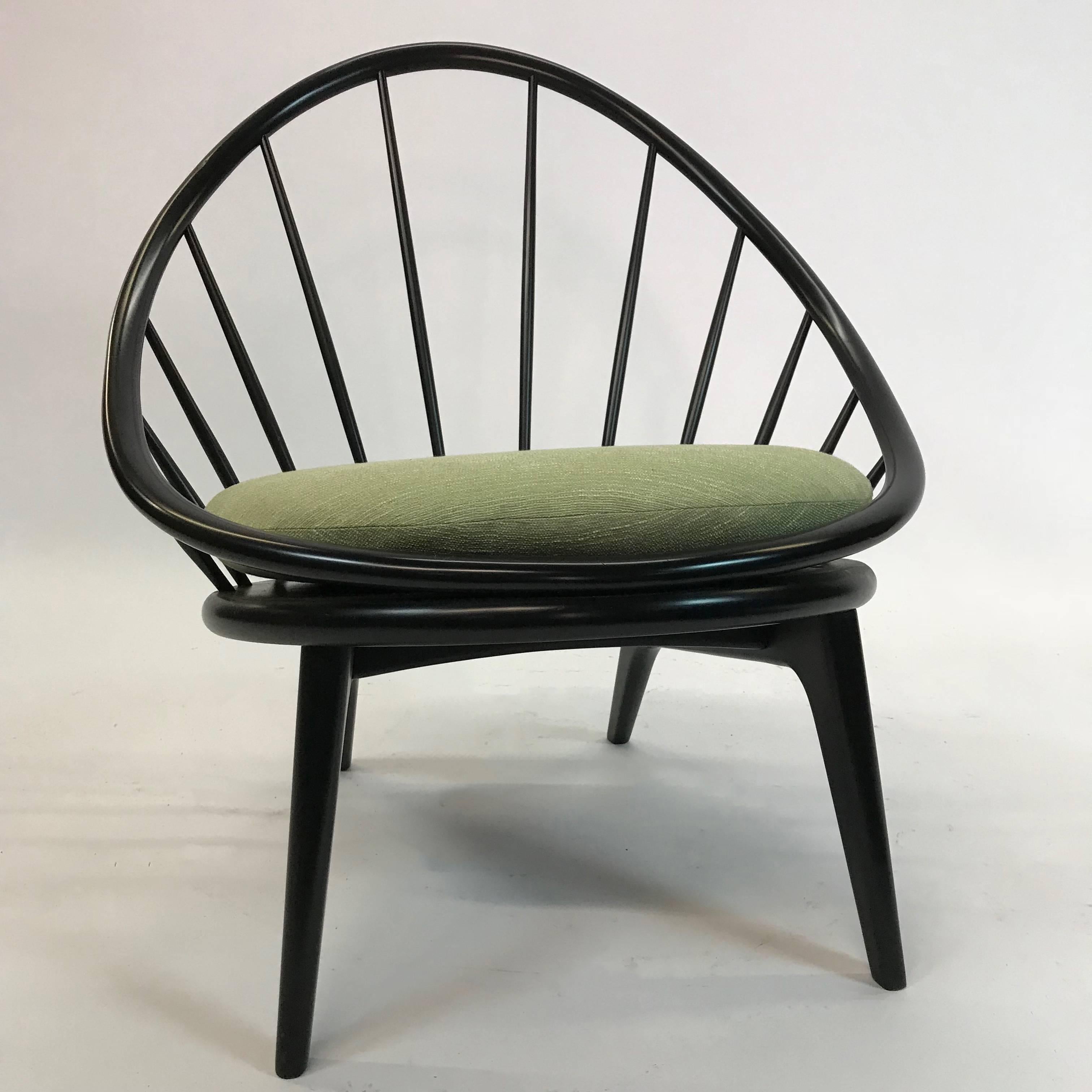 Scandinavian Modern Ib Kofod-Larsen Spindle Back Peacock Hoop Lounge Chair