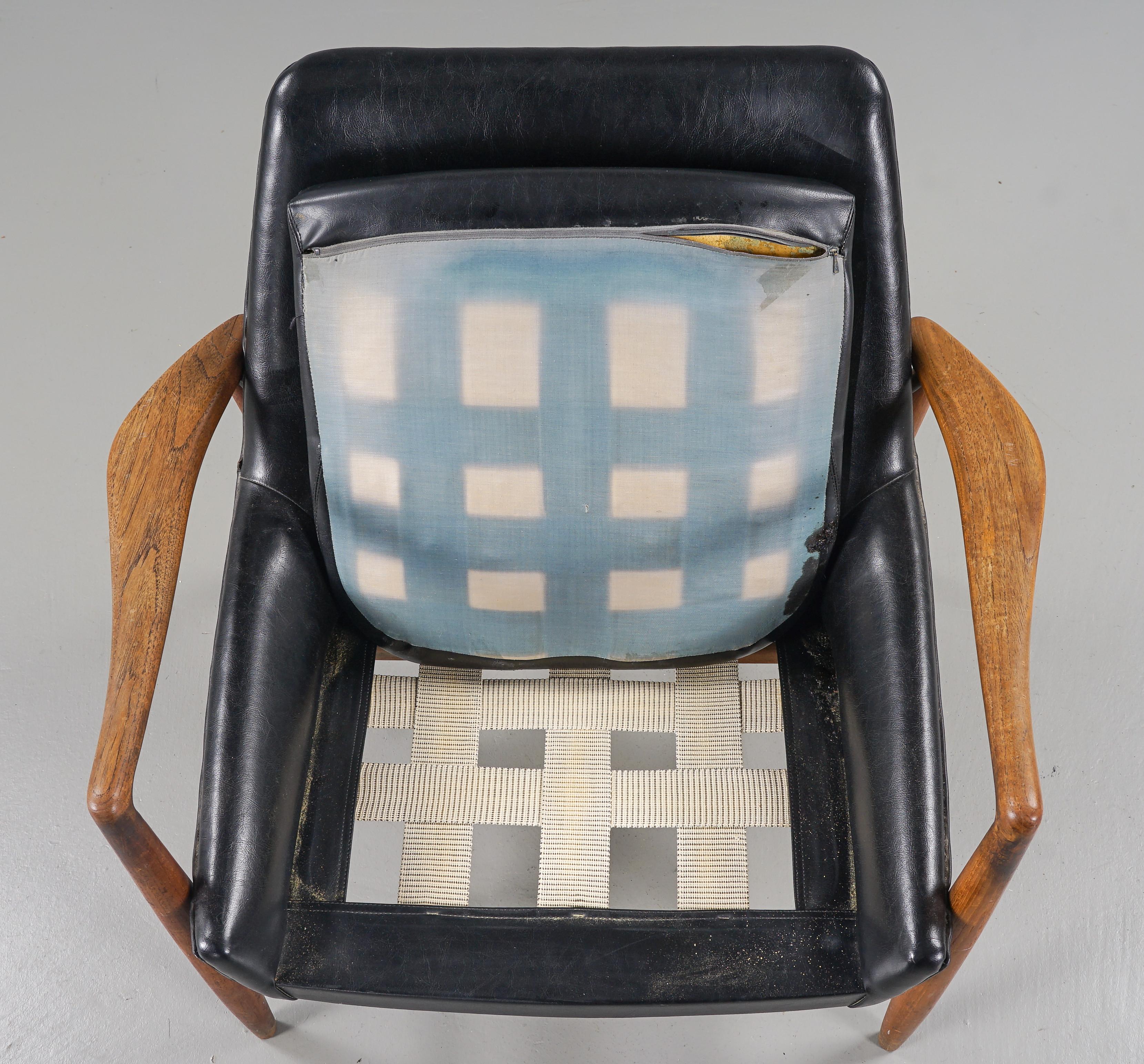Mid-Century Modern Fauteuil de style Ib Kofod-Larsen par ire Mobler Suède 1950 en vente