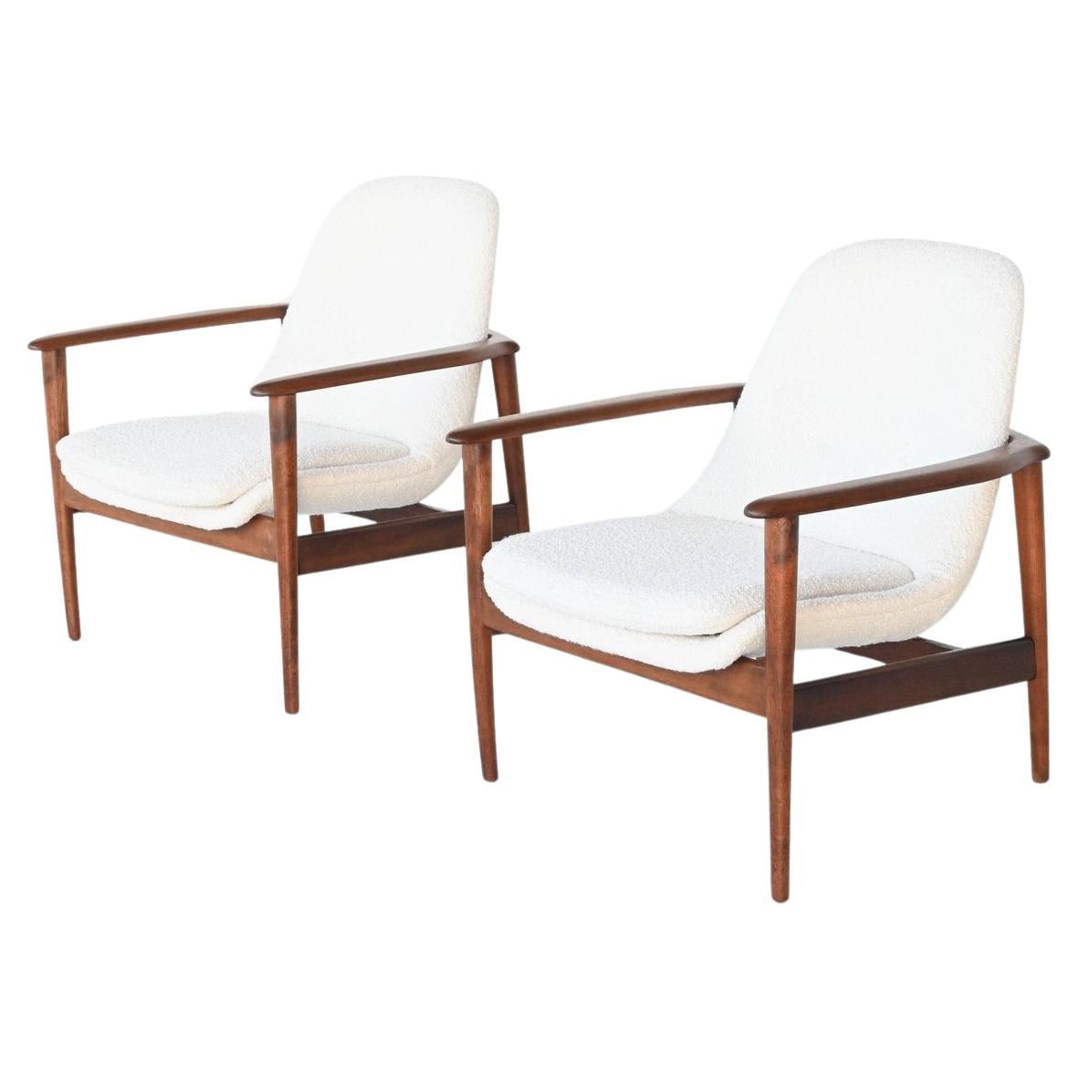 Scandinavian Danish Style Custom Zebra Wood Framed Lounge Chairs In Grey at 1stDibs | grey zebra ...